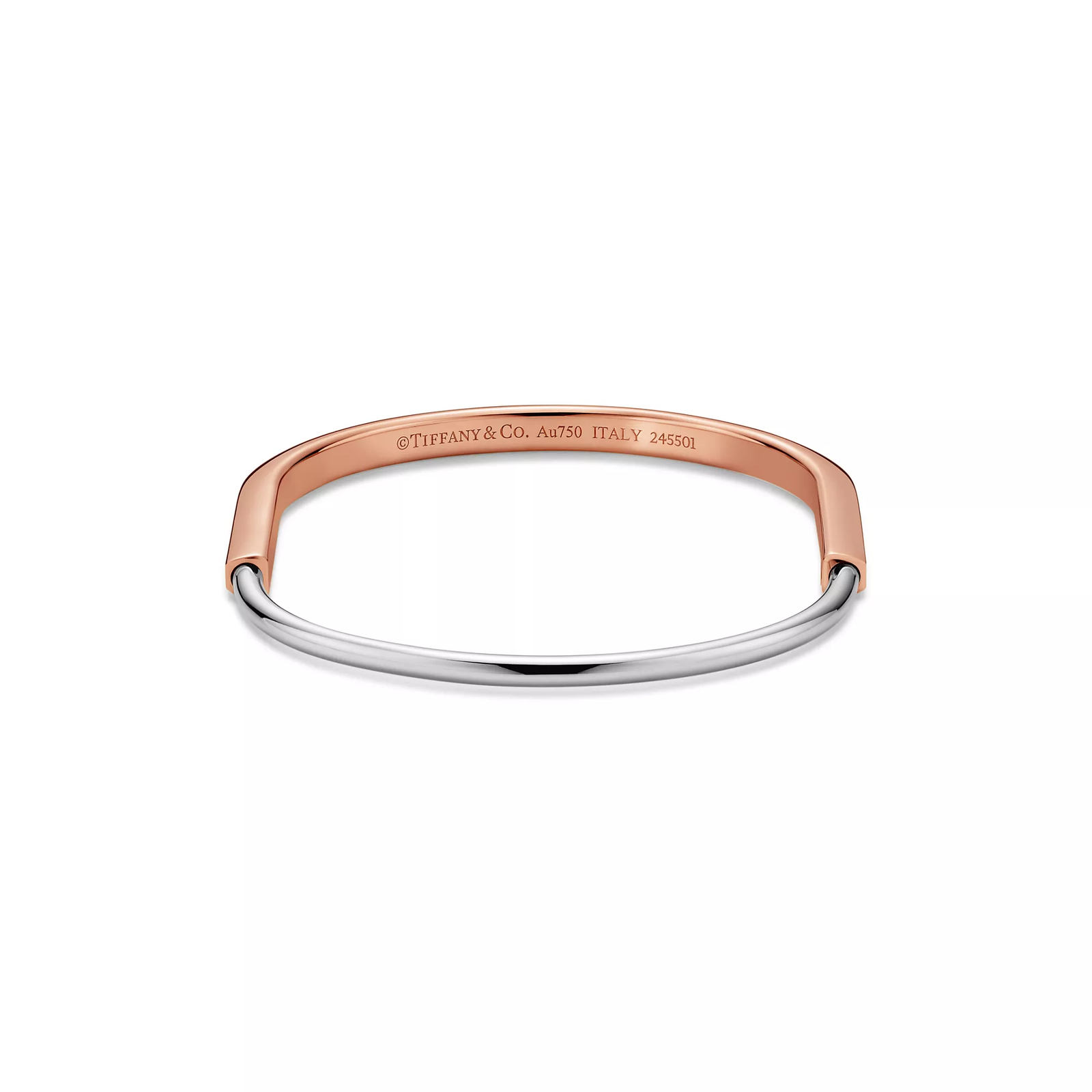 Narrow Bangle in Rose and White Gold