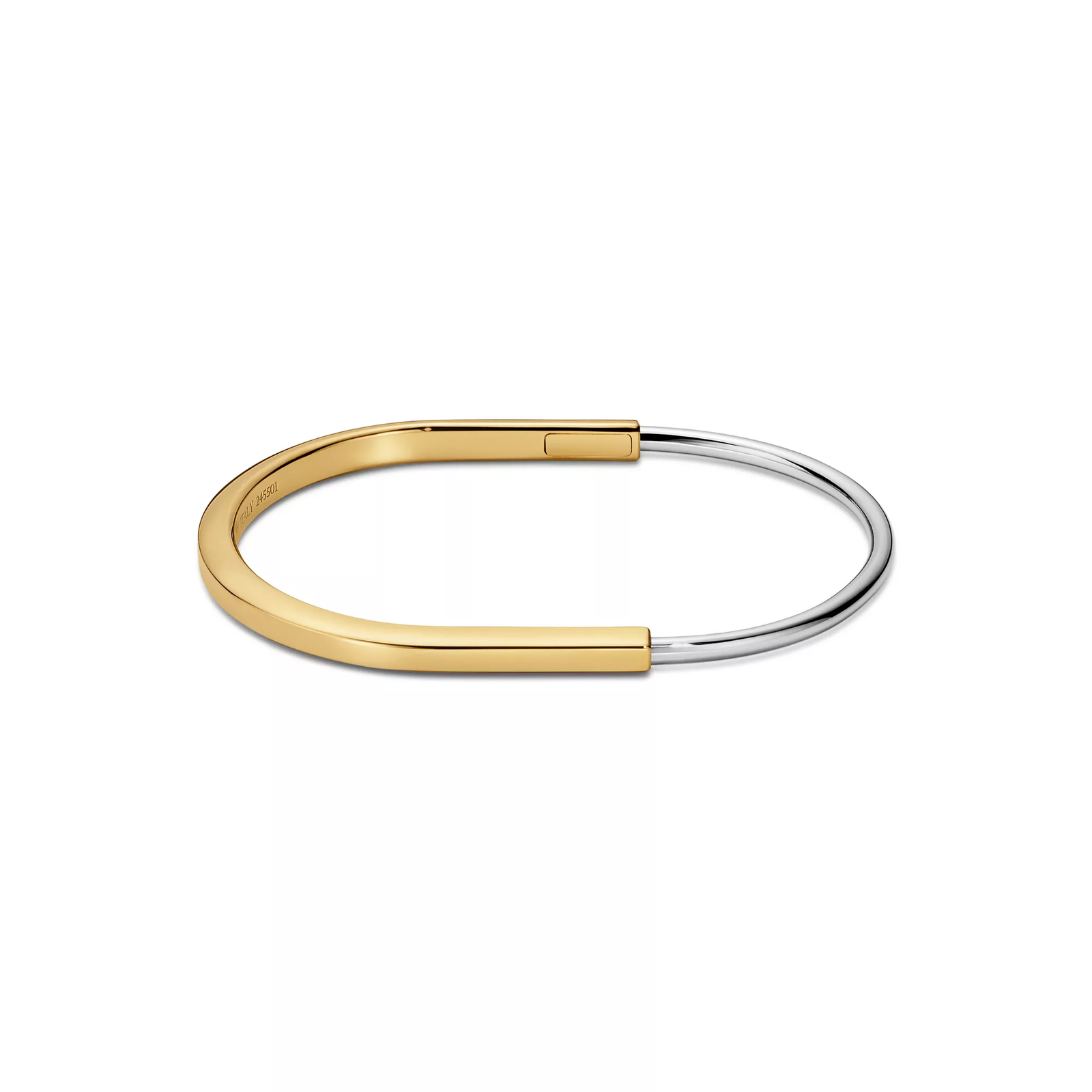Narrow Bangle in Yellow and White Gold