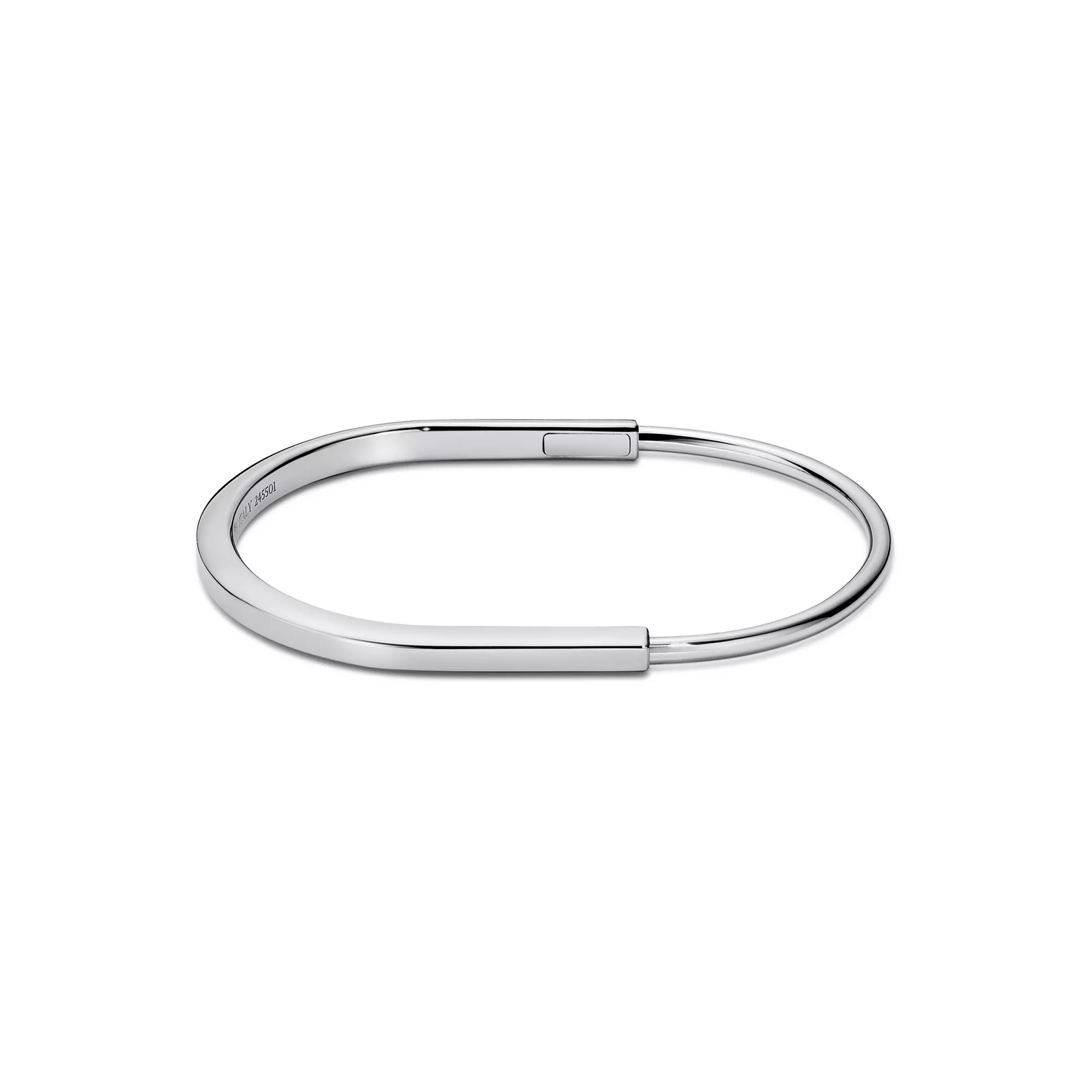 Narrow Bangle in White Gold