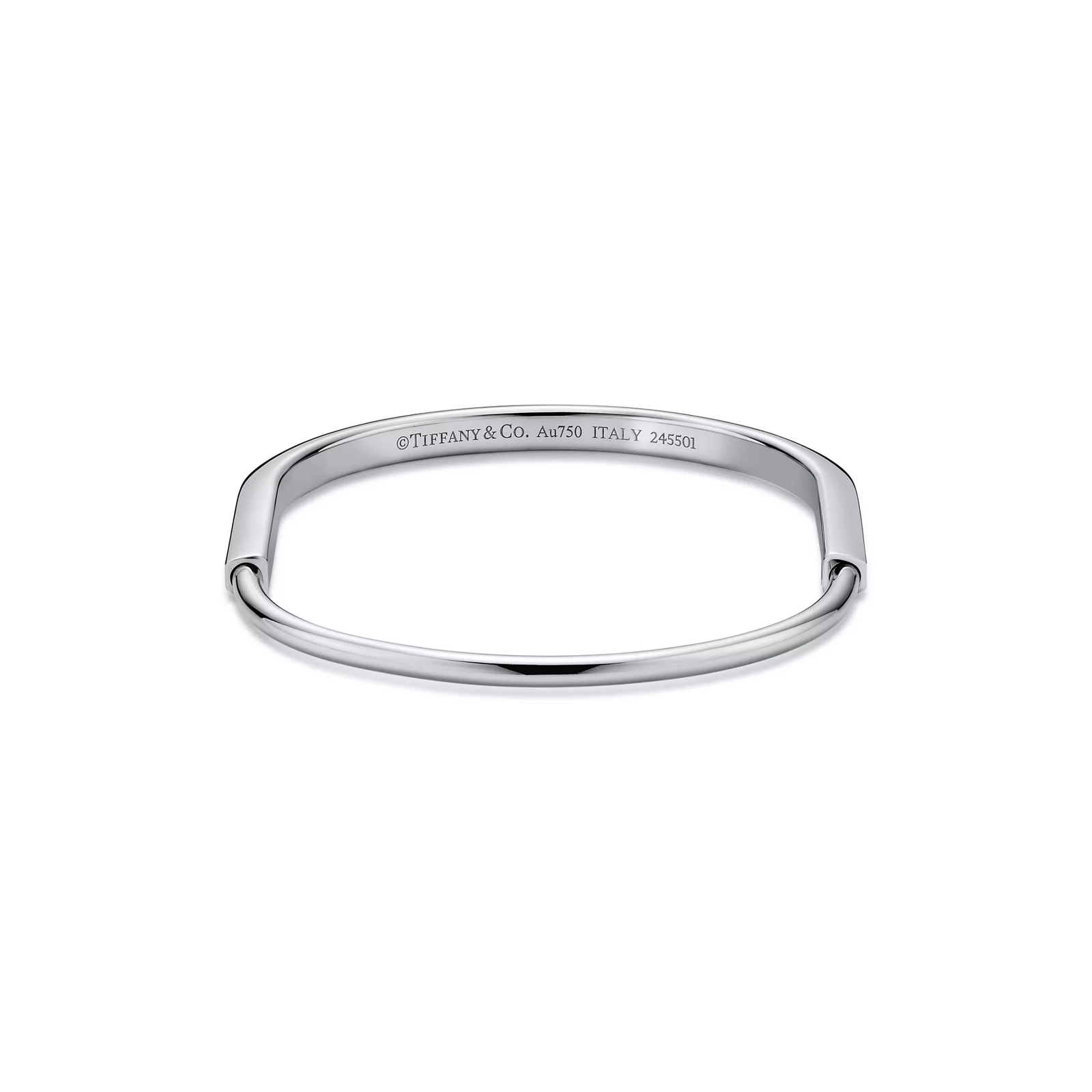 Narrow Bangle in White Gold