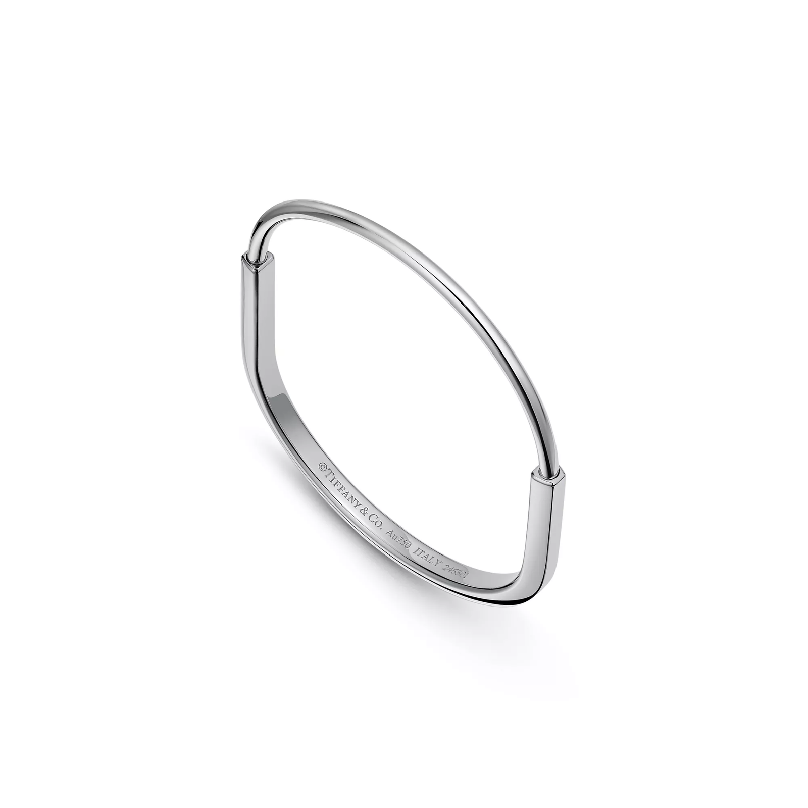 Narrow Bangle in White Gold