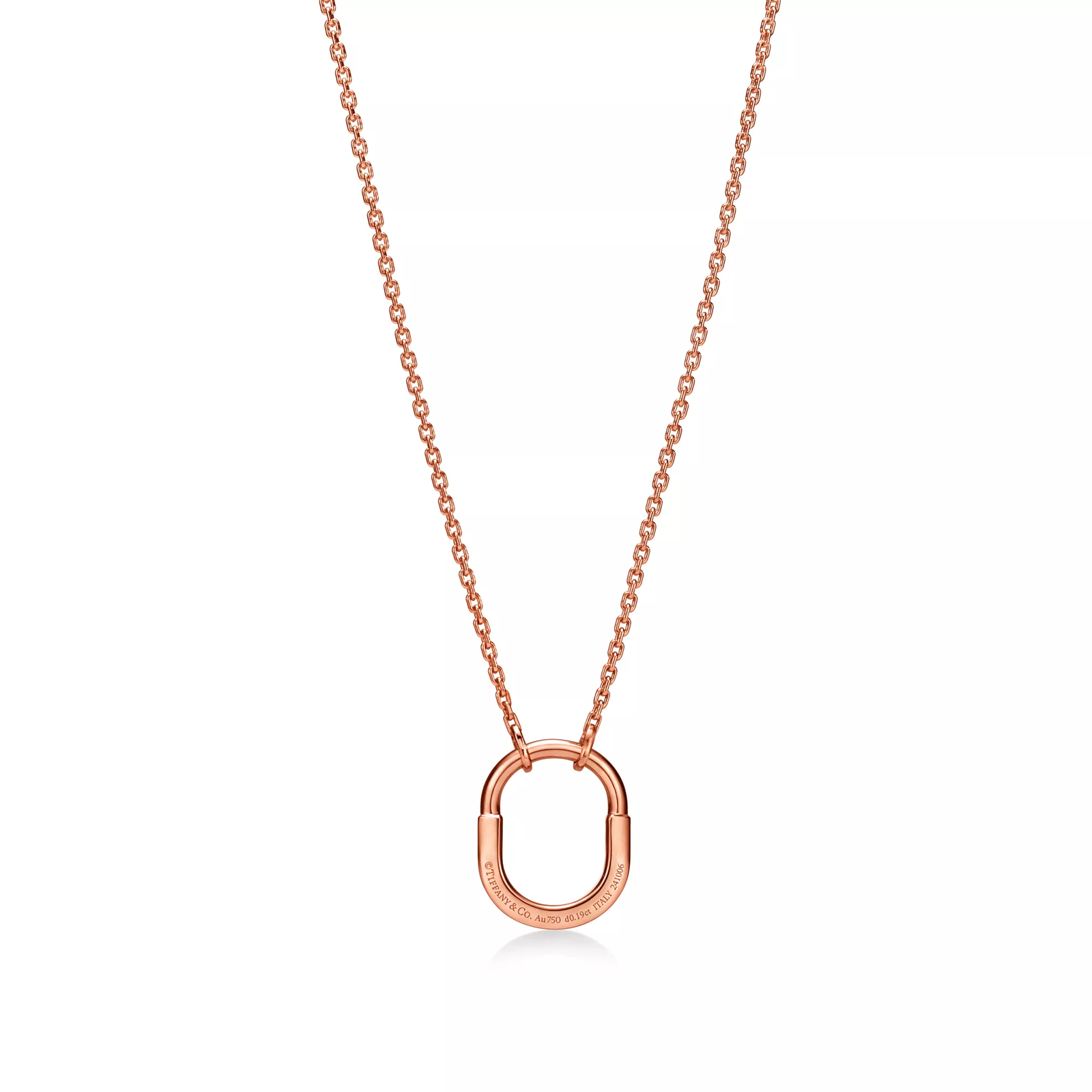 Small Lock Pendant in Rose Gold with Pave Diamonds
