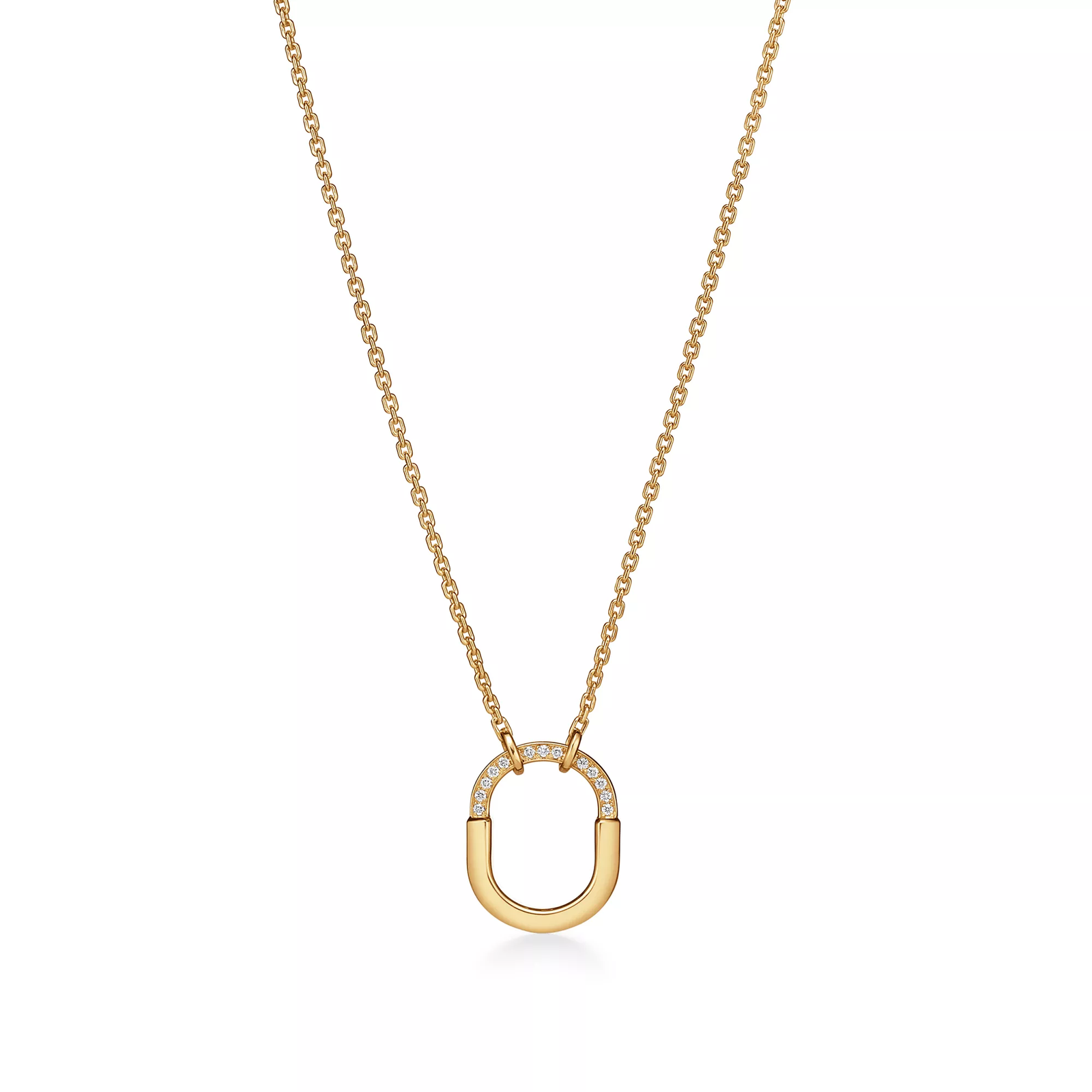 Small Pendant in Yellow Gold with Diamonds