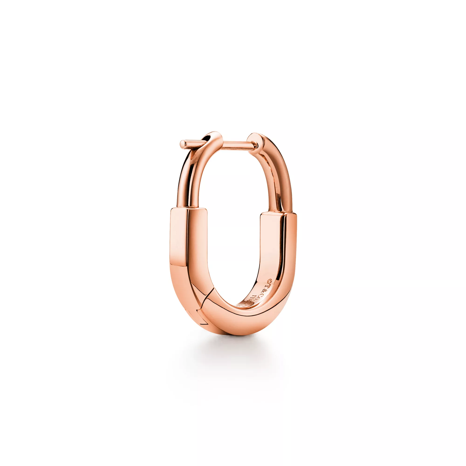 Small Lock Earrings in Rose Gold with Pave Diamonds