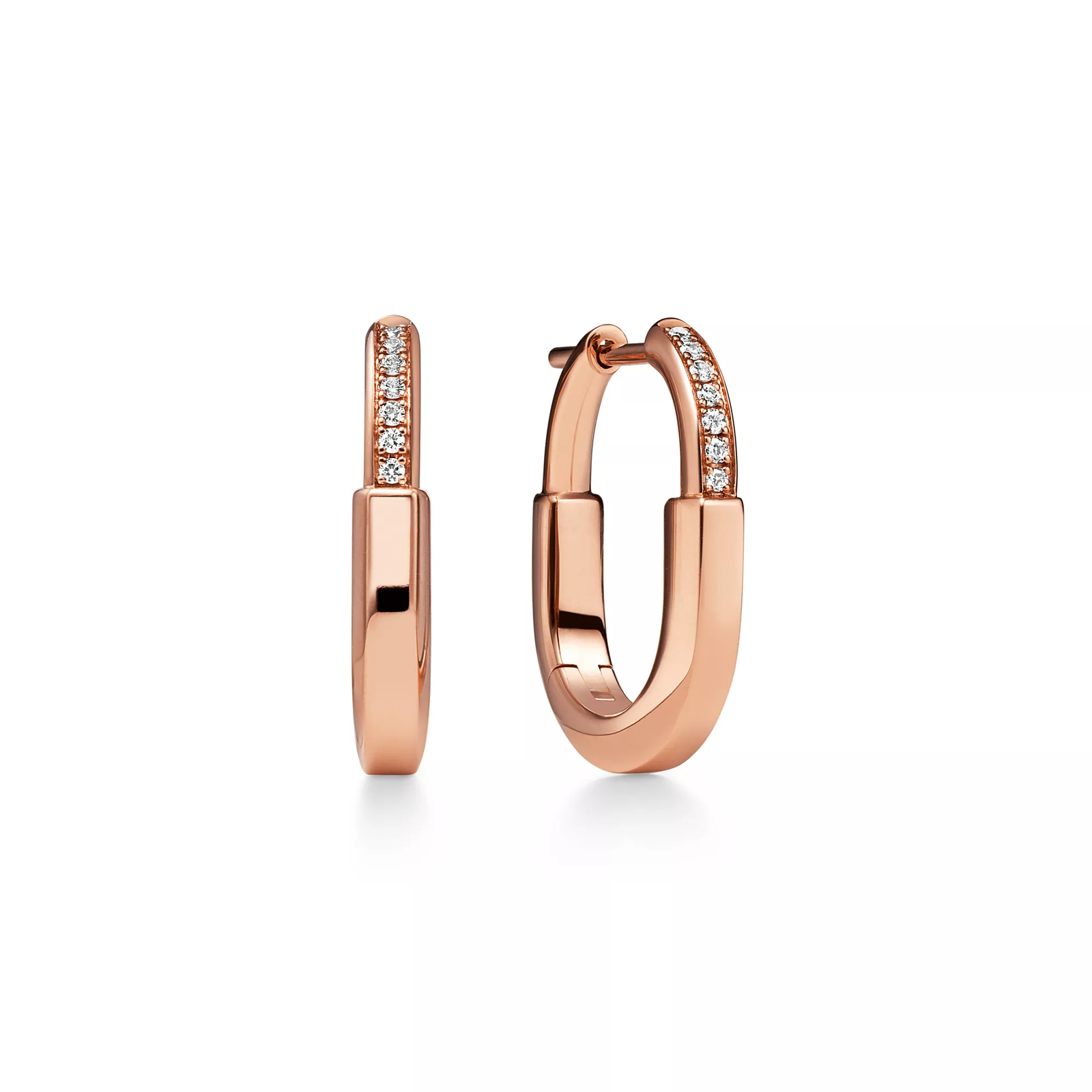 Small Earrings in Rose Gold with Diamonds