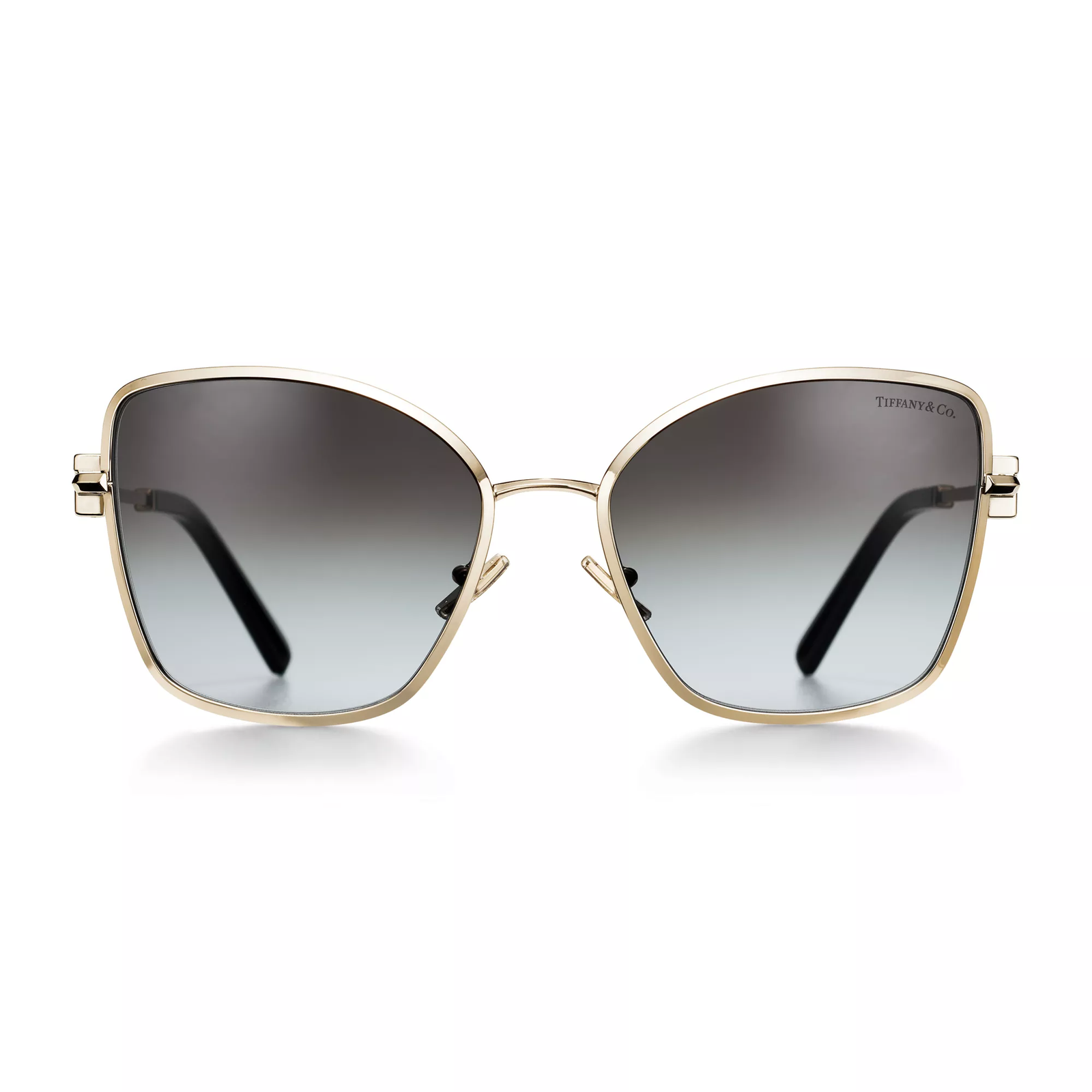 Sunglasses in Pale gold-colored Metal with Gray Gradient Lenses