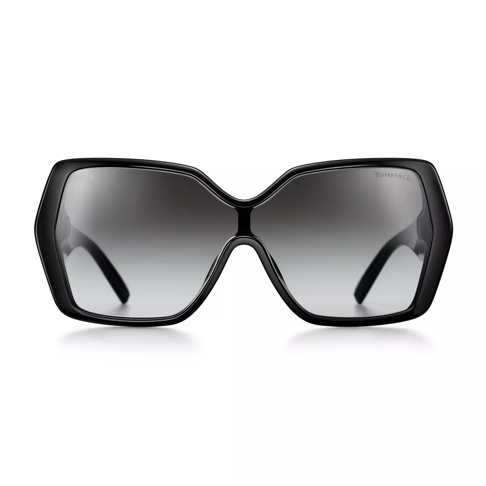 Deco Sunglasses in Black Acetate, Gold-colored Metal and Gray Lenses