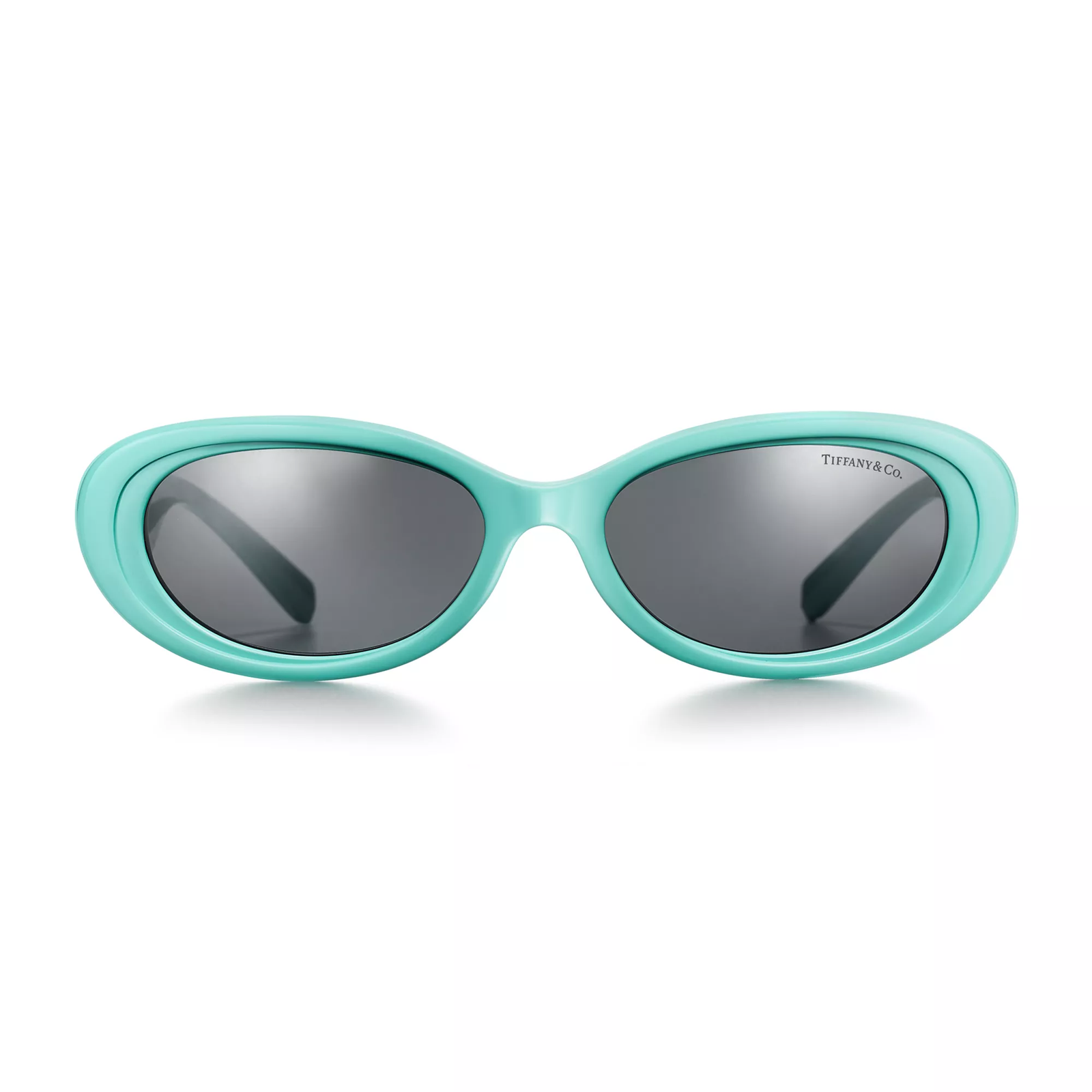 Sunglasses in Tiffany Blue Acetate with Dark Gray Lenses