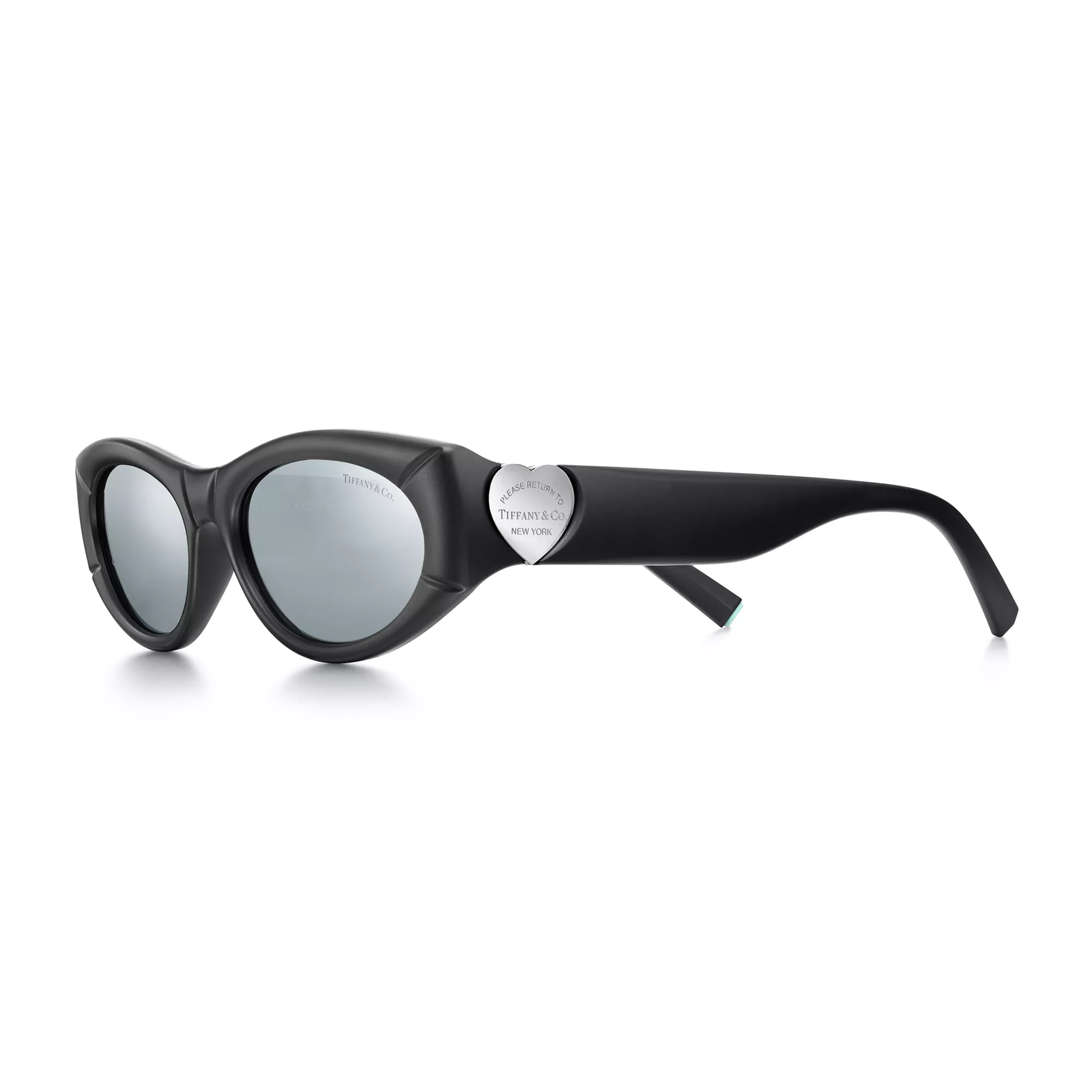 Sunglasses in Black Acetate with Gray Mirrored Lenses