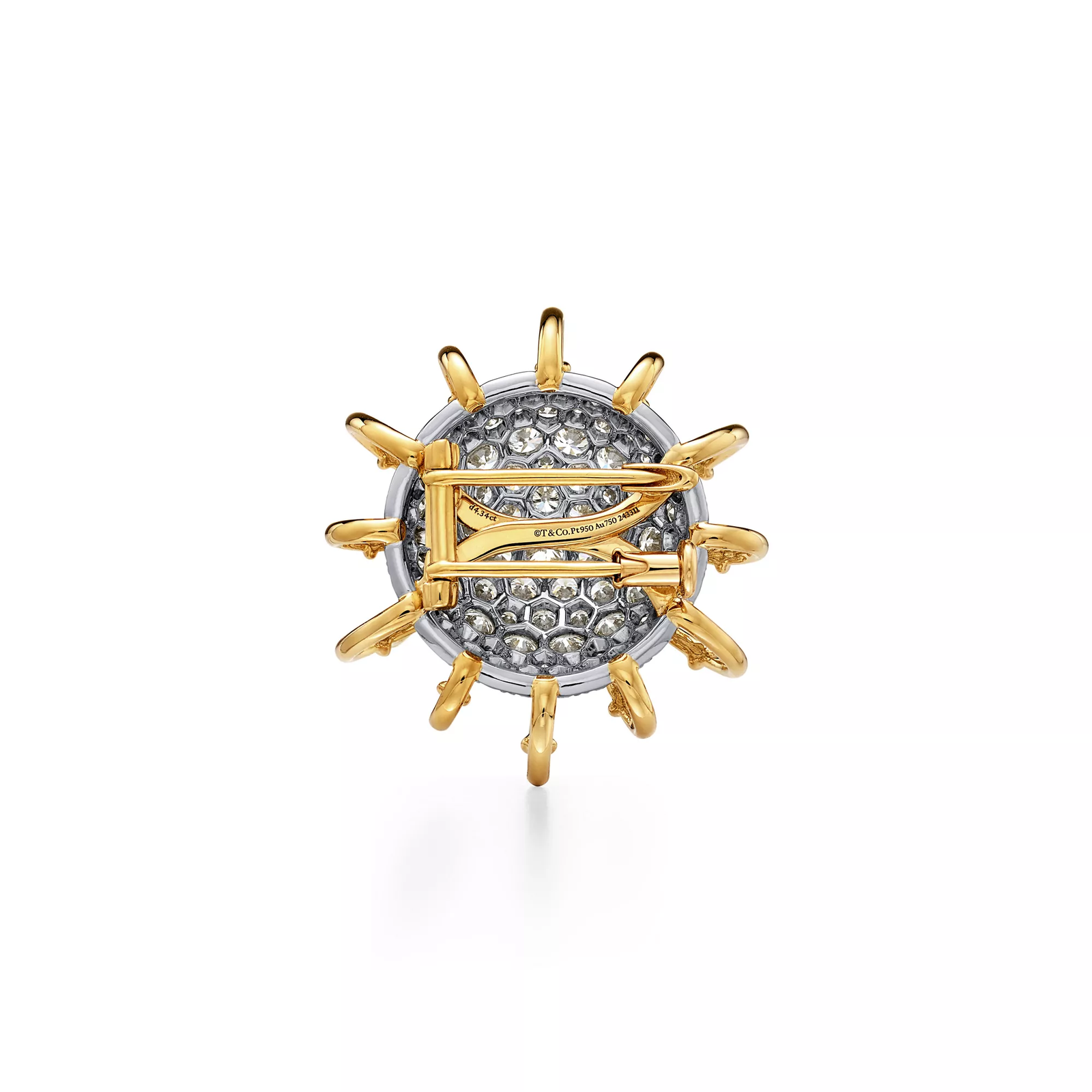 Brooch in Gold and Platinum with Diamonds