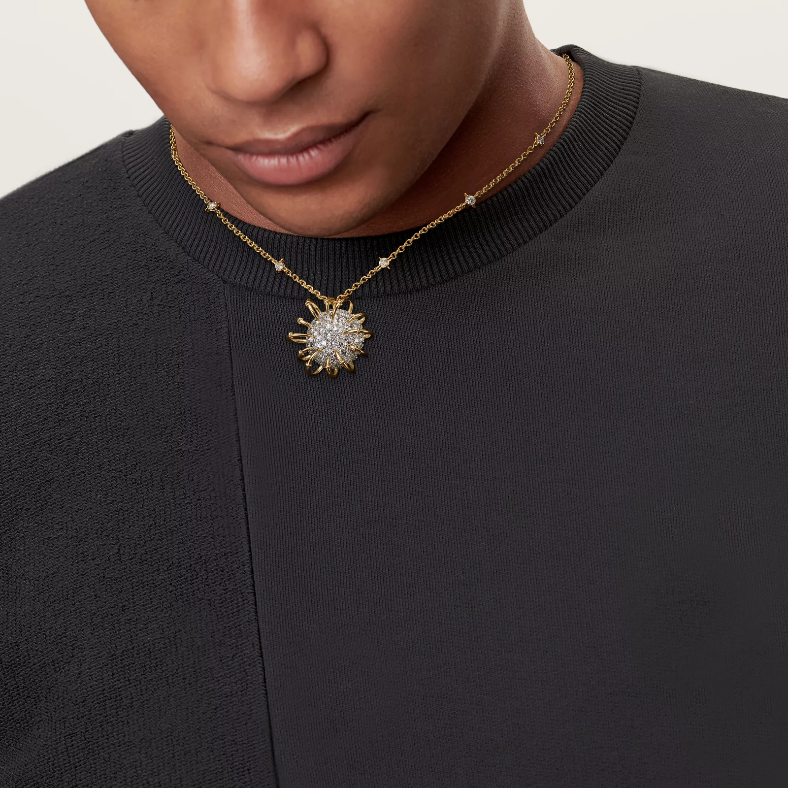 Pendant in Gold and Platinum with Diamonds