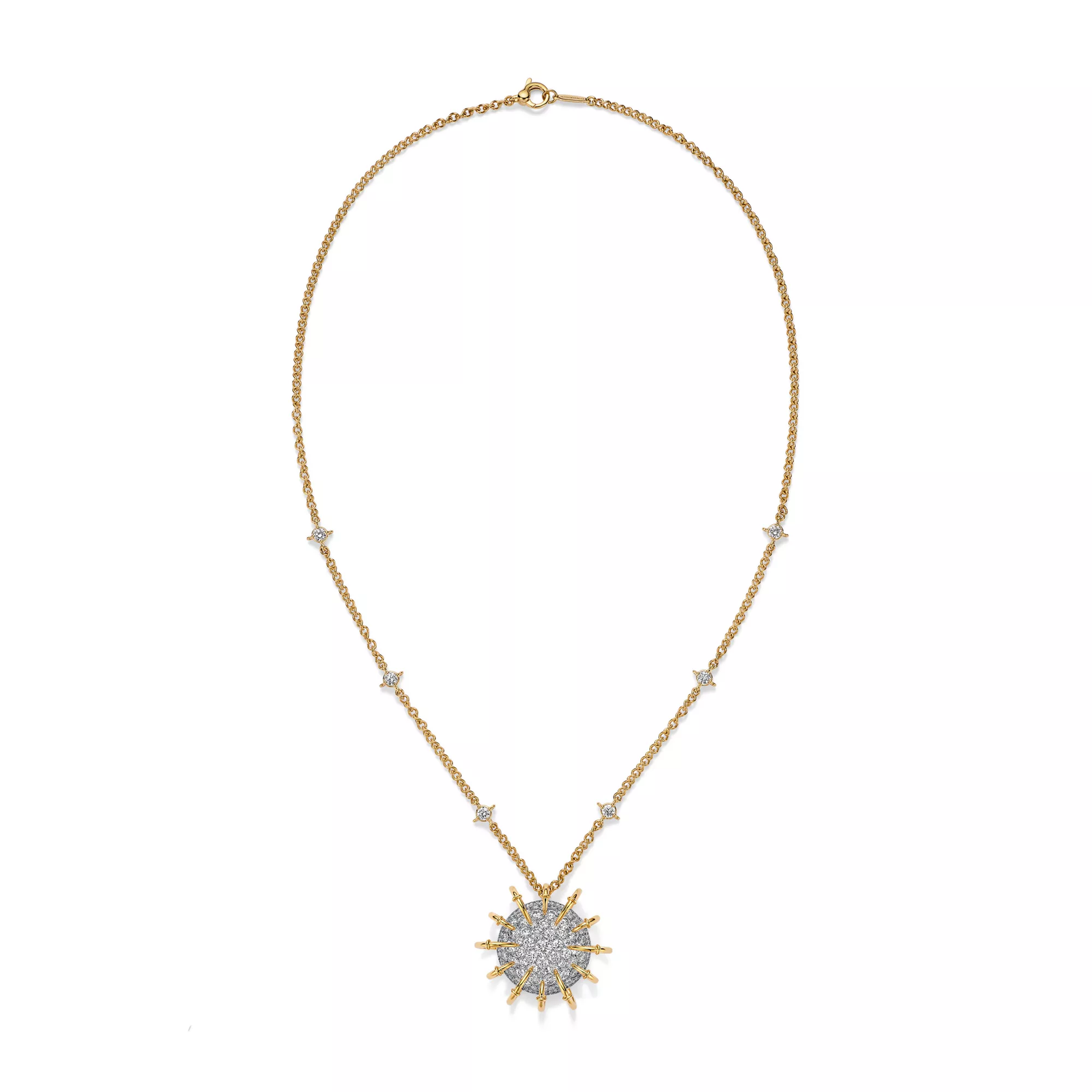 Pendant in Gold and Platinum with Diamonds