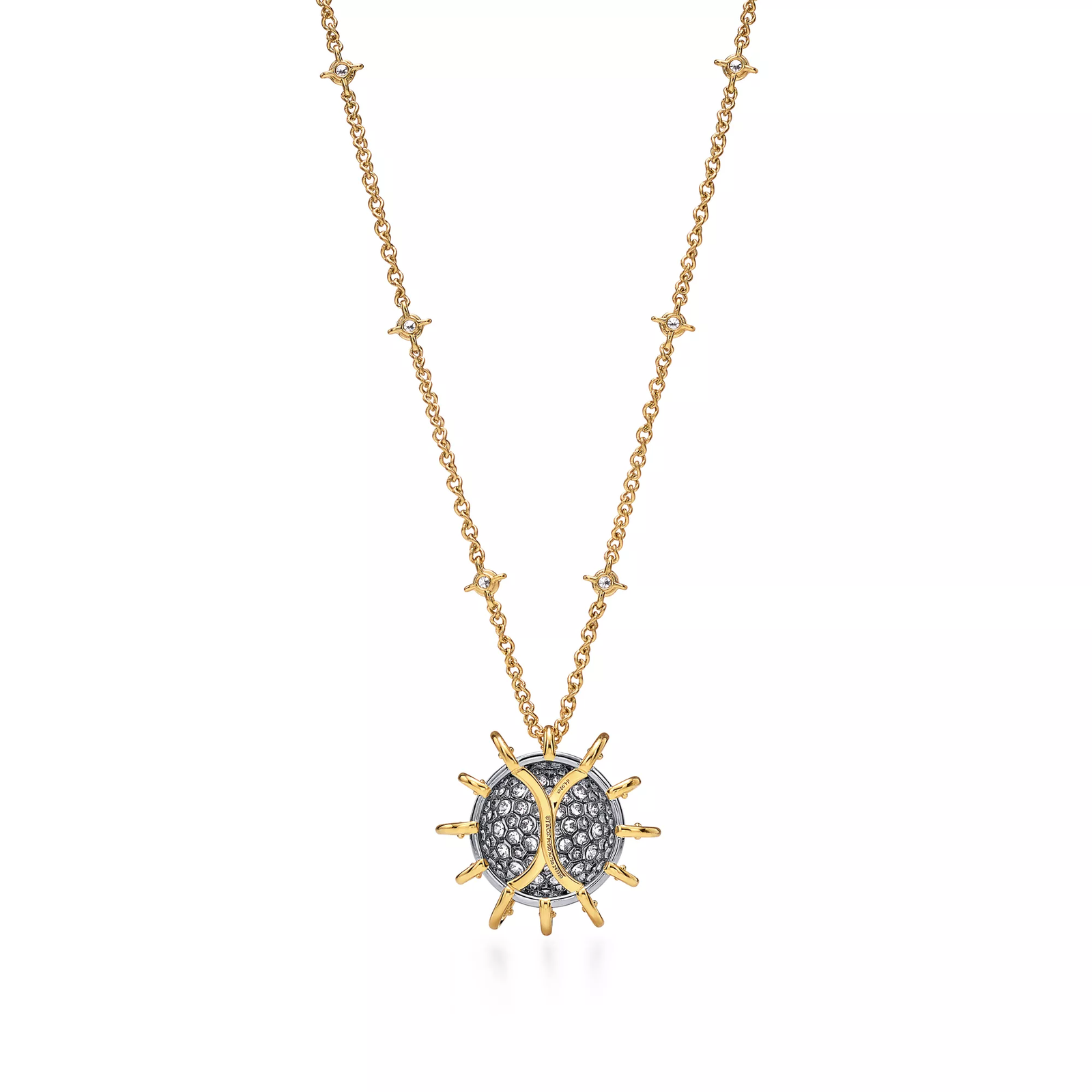 Pendant in Gold and Platinum with Diamonds