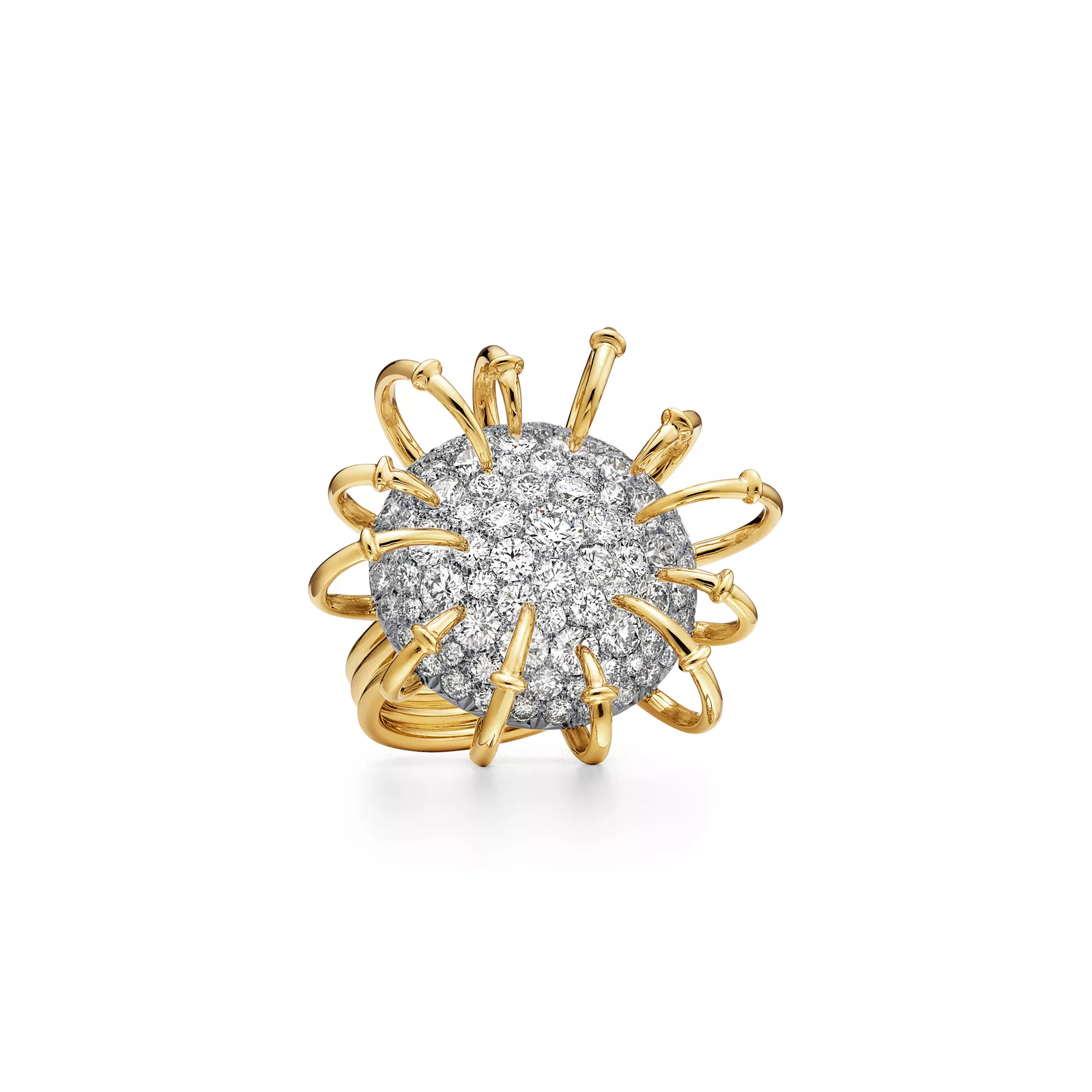 Ring in Yellow Gold and Platinum with Diamonds
