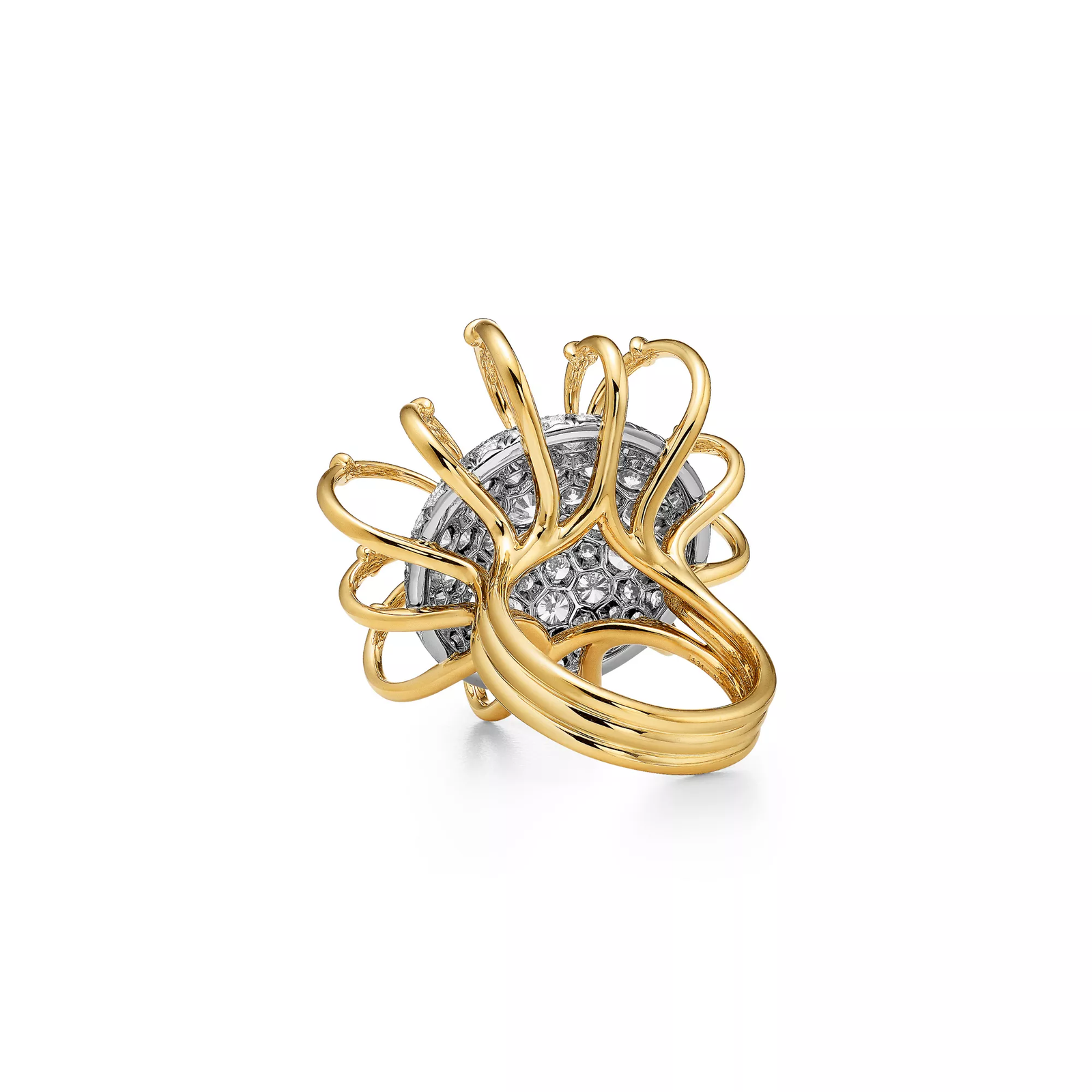 Ring in Yellow Gold and Platinum with Diamonds