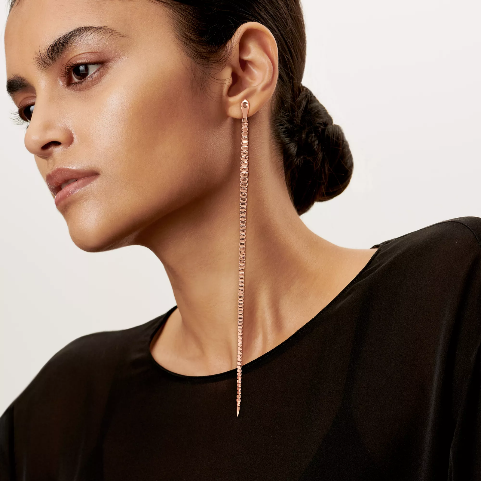 Snake Earrings in Rose Gold