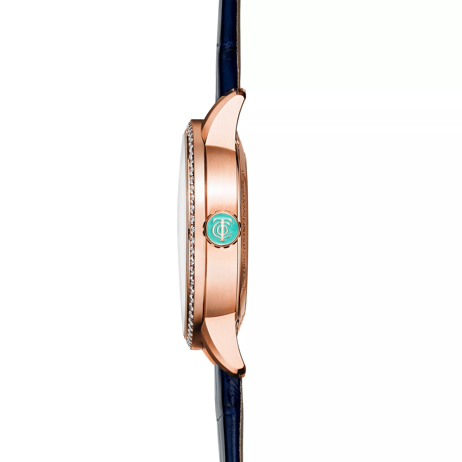 34 mm Moon Phase Mechanical Watch in Rose Gold with Diamonds