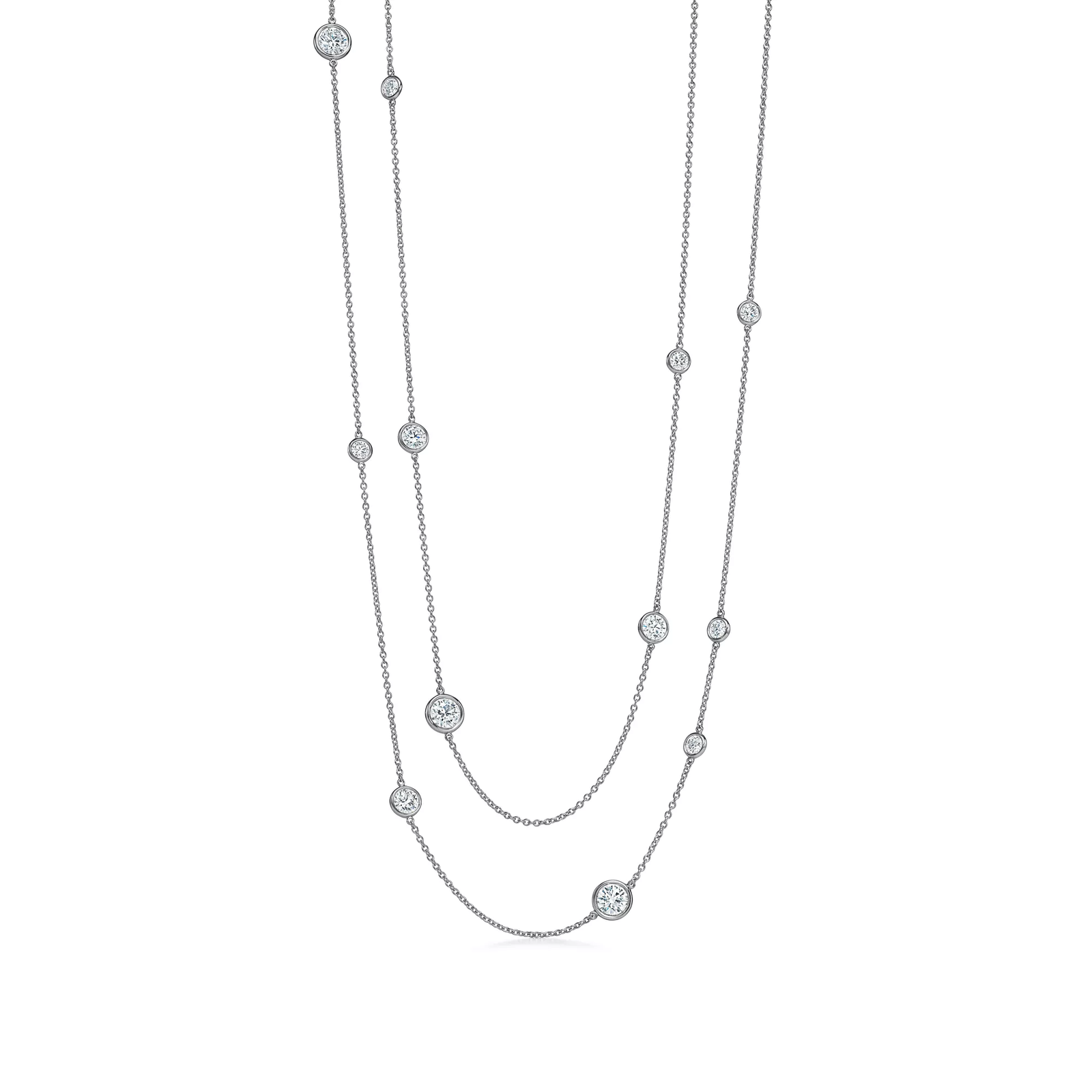 Diamonds by the Yard Sprinkle Necklace in Platinum