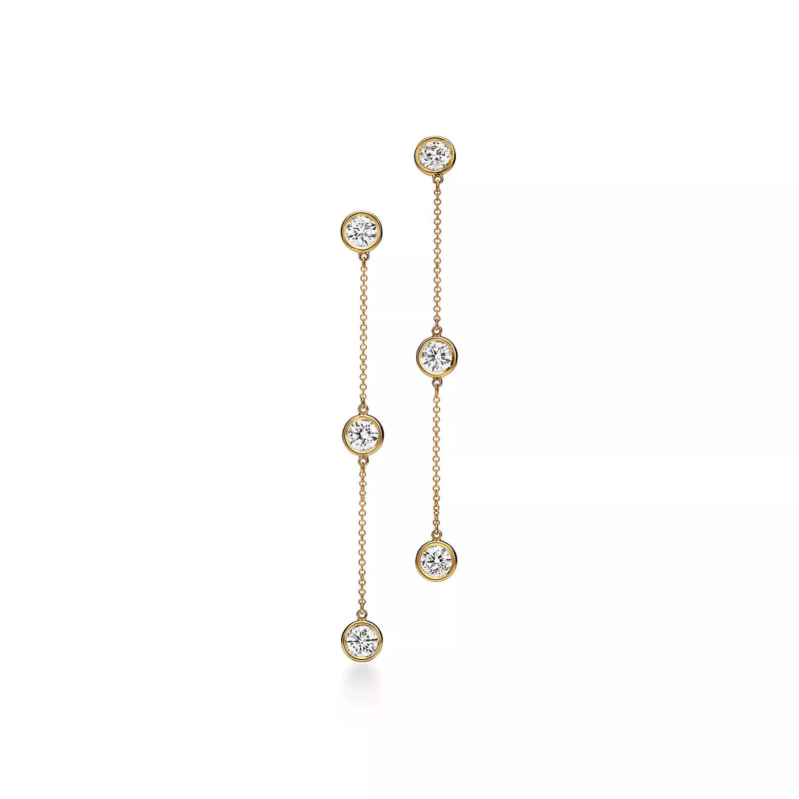 Diamonds by the Yard Drop Earrings in Yellow Gold