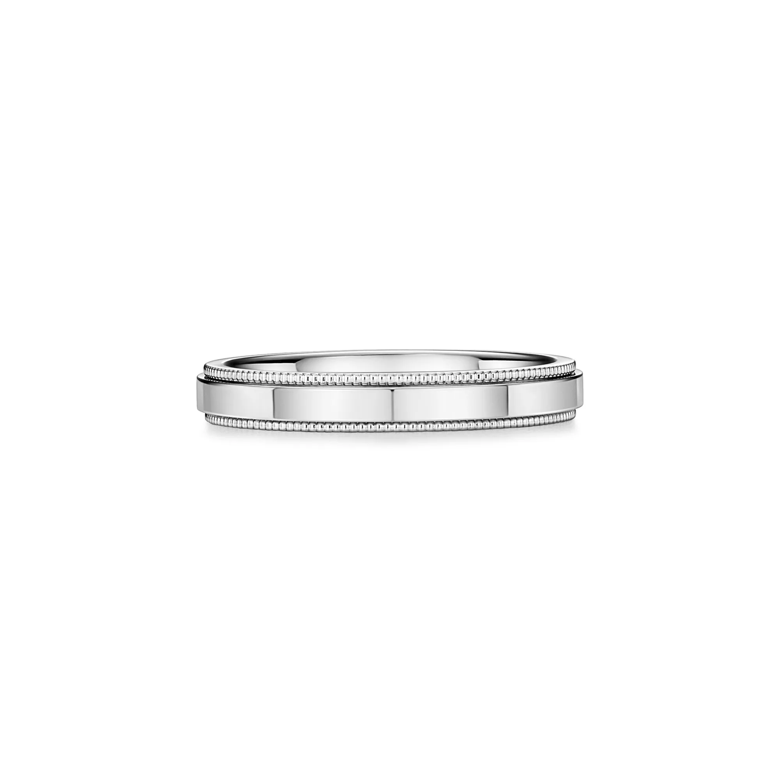 Milgrain Band Ring in Platinum, 3 mm Wide