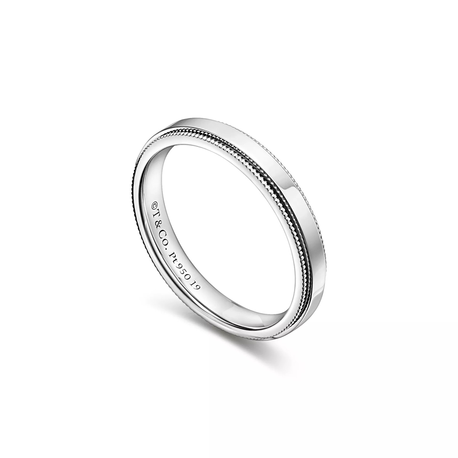 Milgrain Band Ring in Platinum, 3 mm Wide