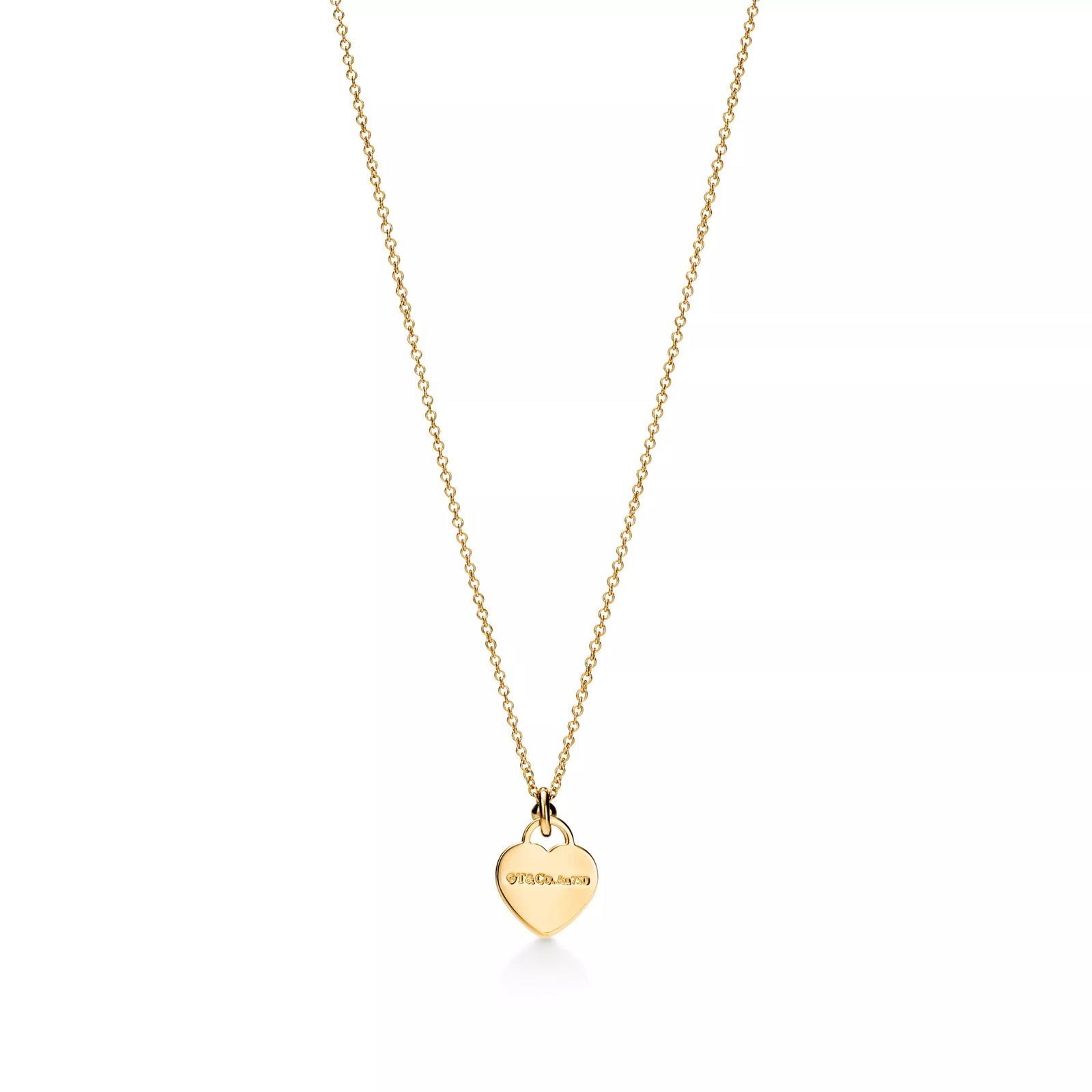 Mini Heart Tag Pendant in Yellow Gold with a Diamond