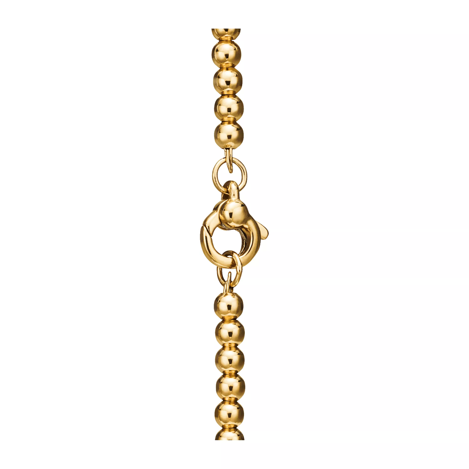 Mini Heart Tag Bead Bracelet in Yellow Gold