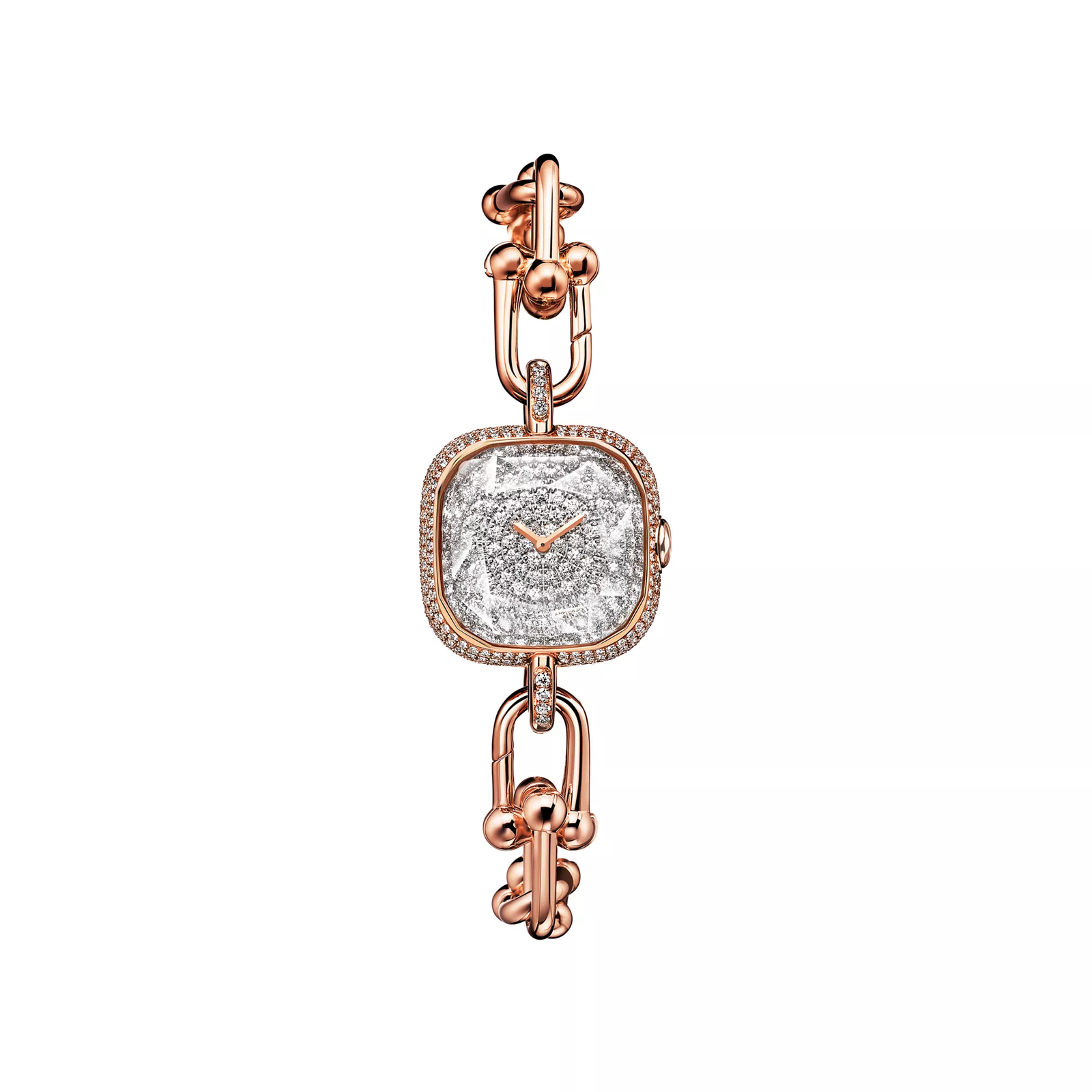 Watch in Rose Gold with a Pave Diamond Dial