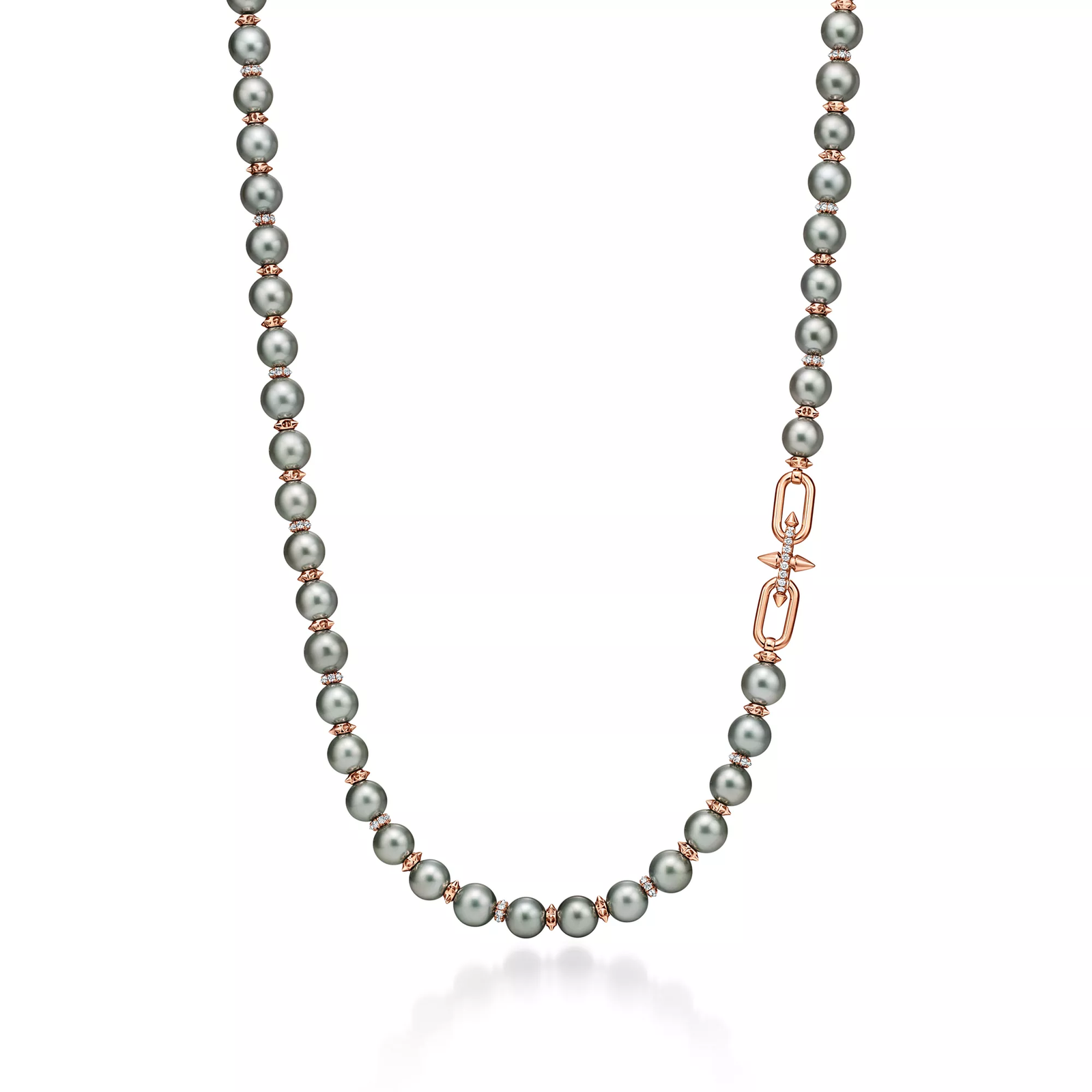 Tahitian Pearl Necklace in Gold with Diamonds