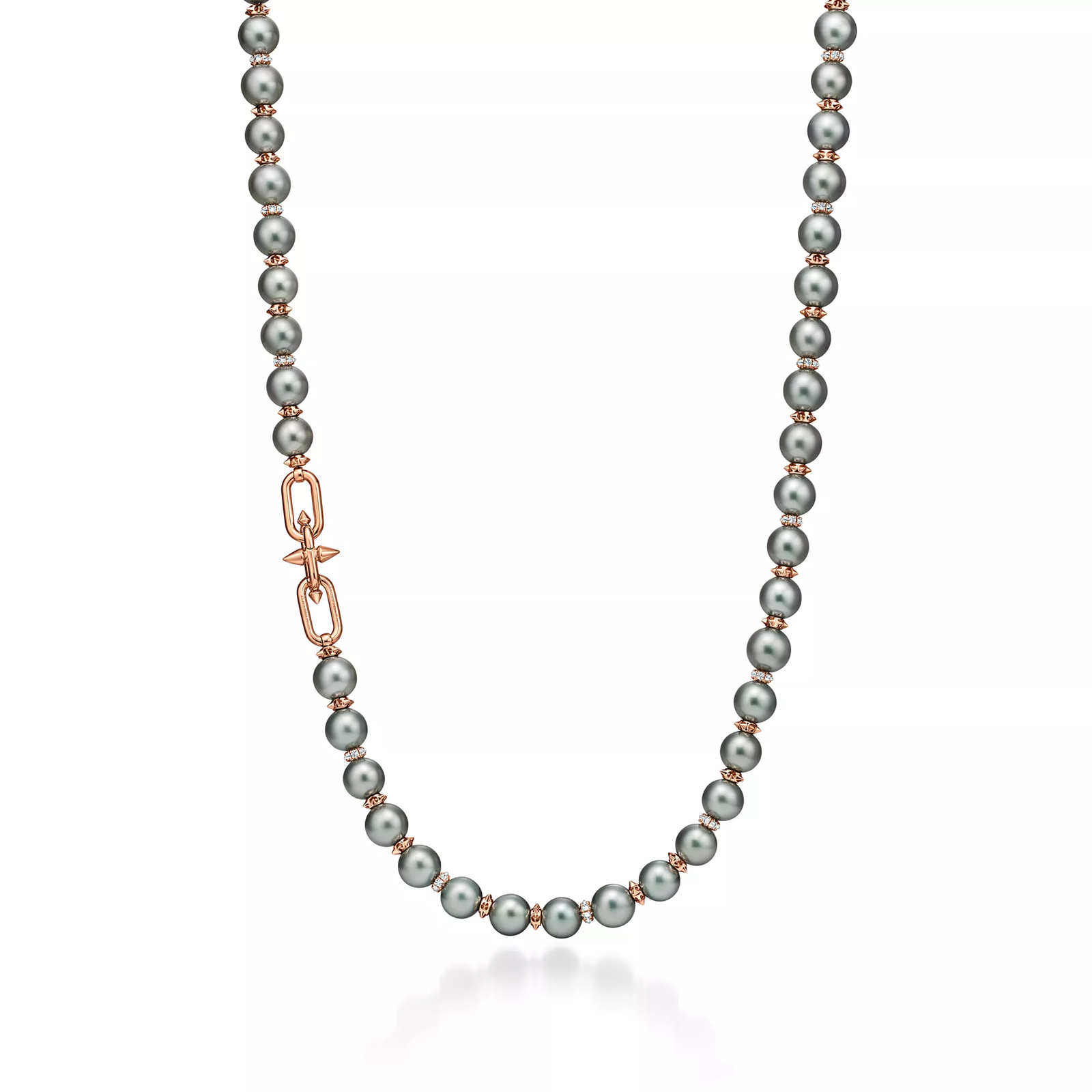 Tahitian Pearl Necklace in Gold with Diamonds