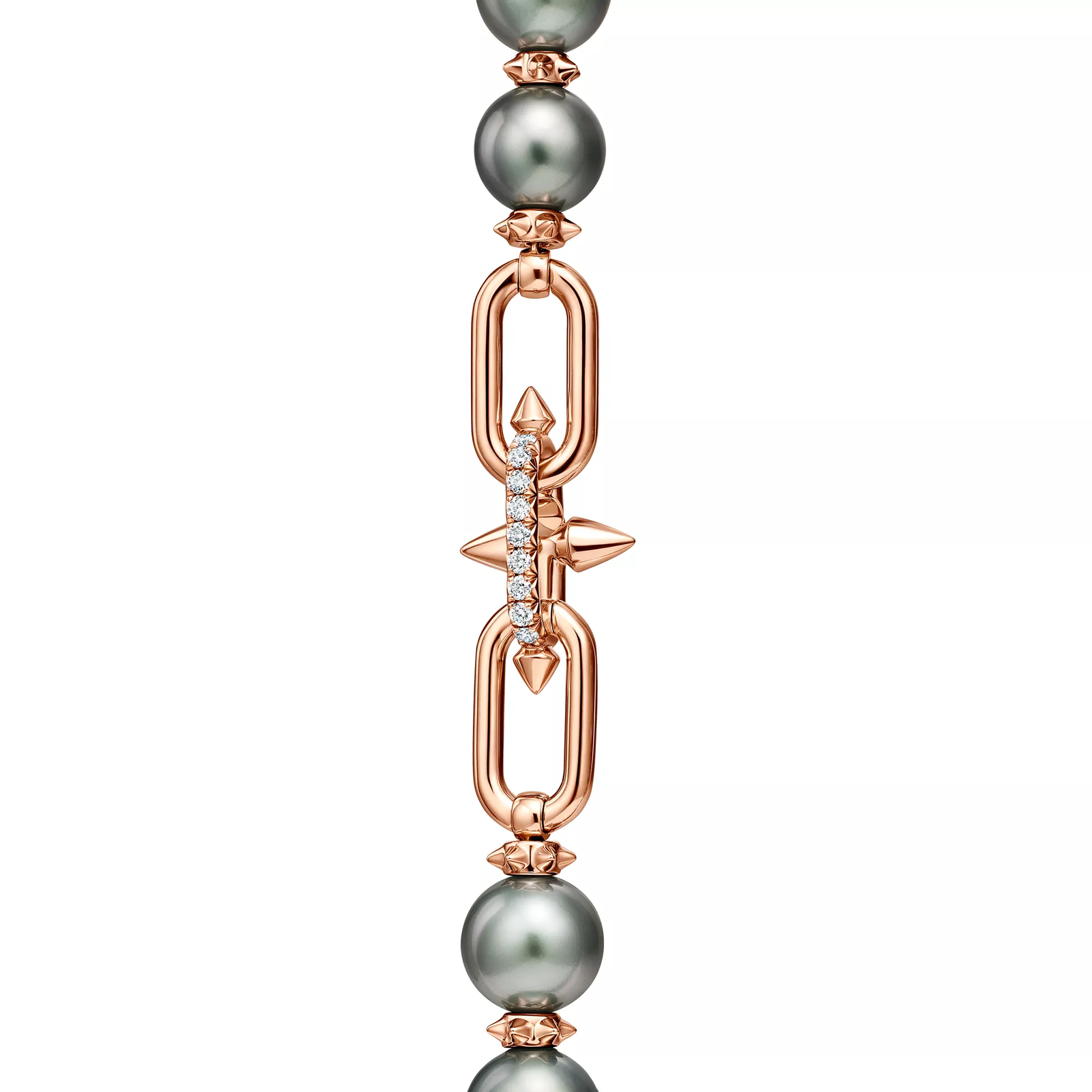 Tahitian Pearl Necklace in Gold with Diamonds