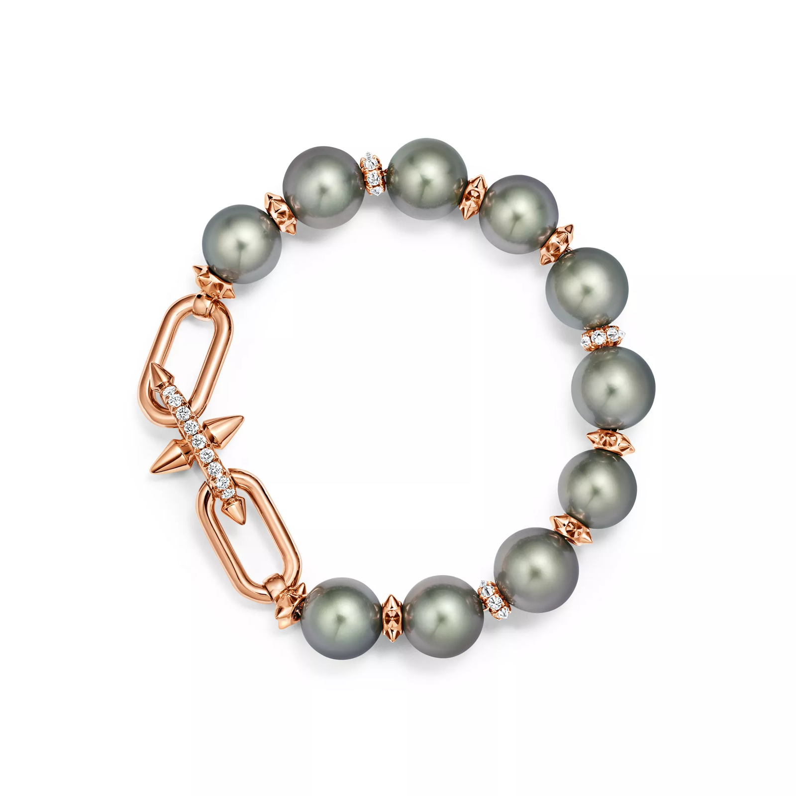 Tahitian Pearl Bracelet in Gold with Diamonds