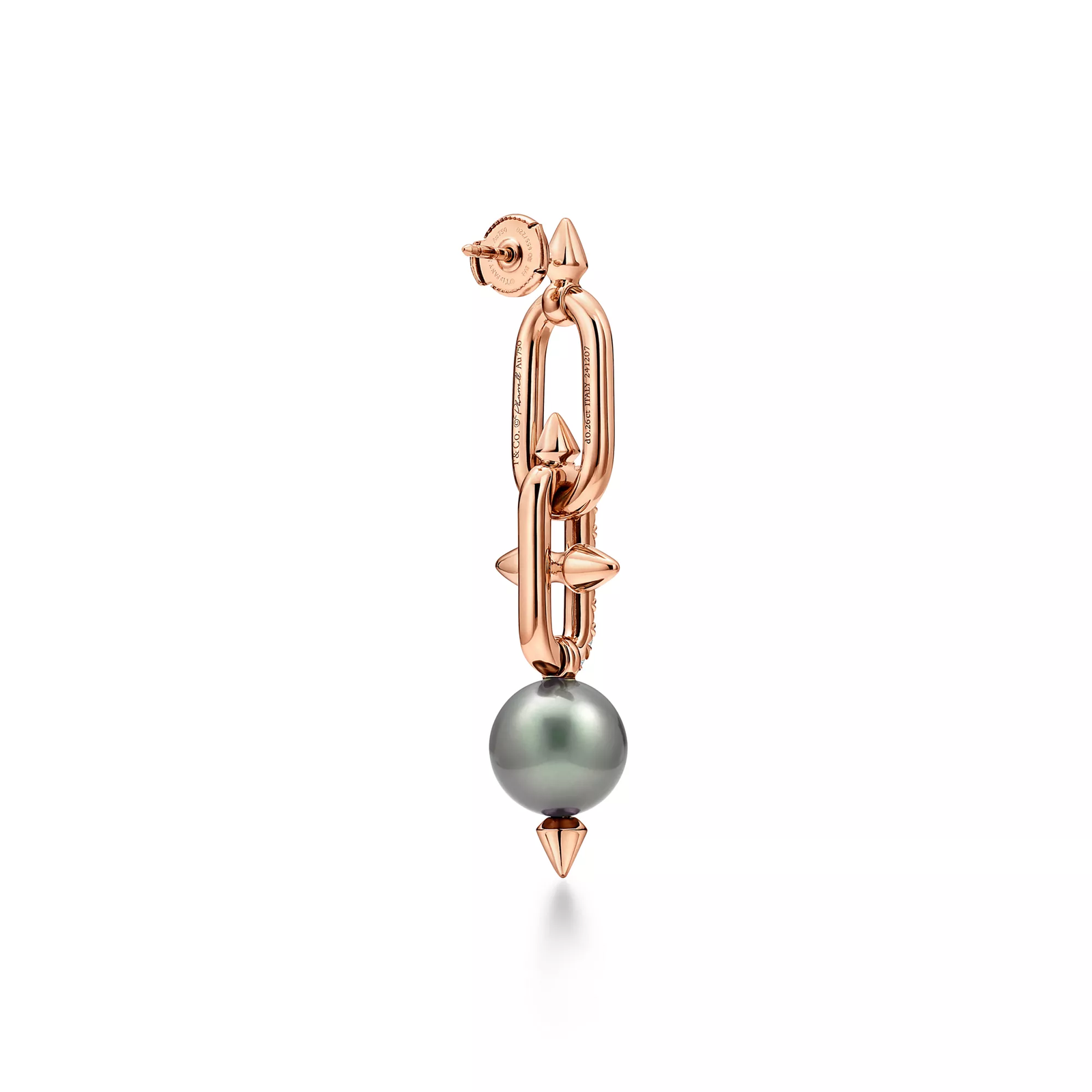 Tahitian Pearl Earrings in Gold with Diamonds