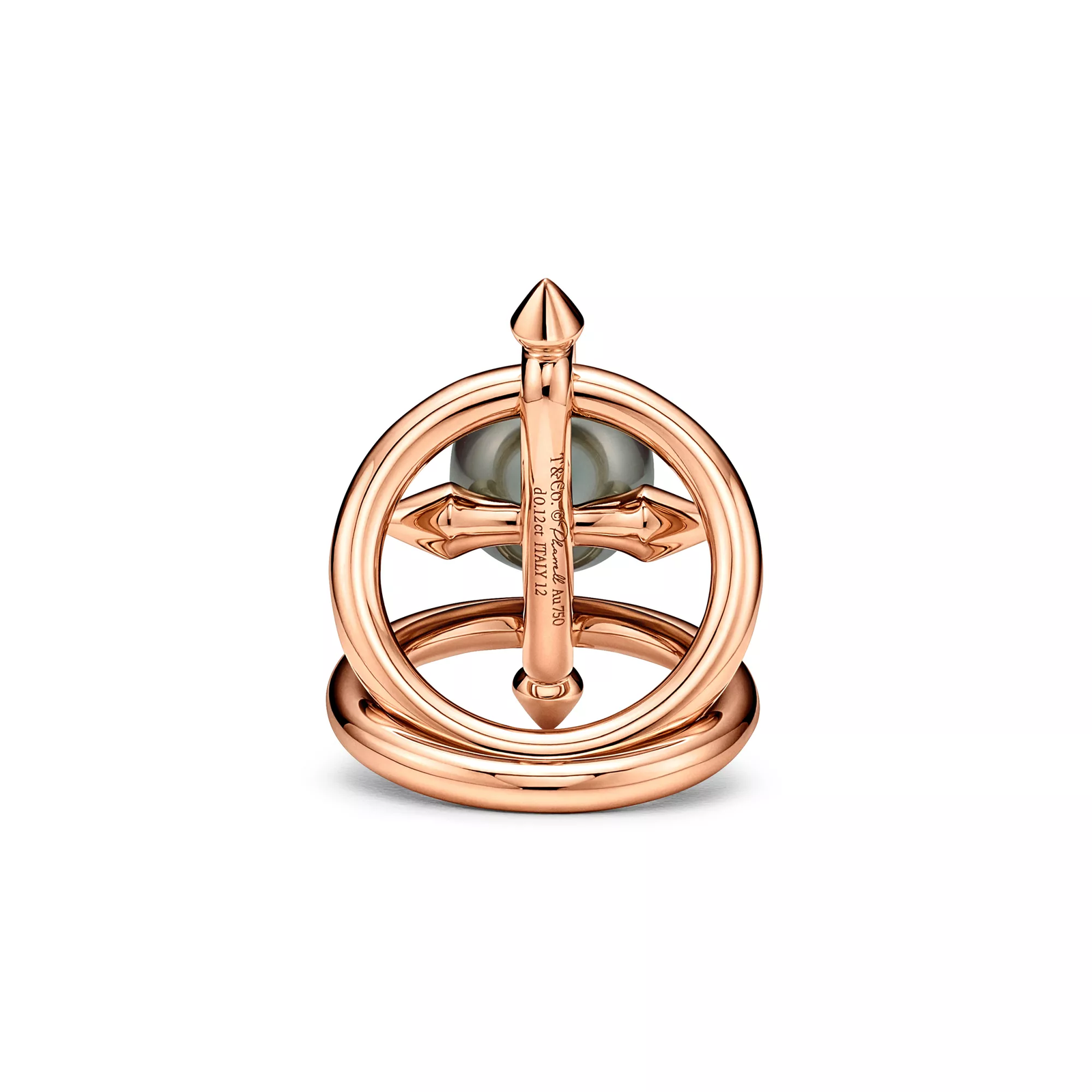 Tahitian Pearl Ring in Gold with Diamonds