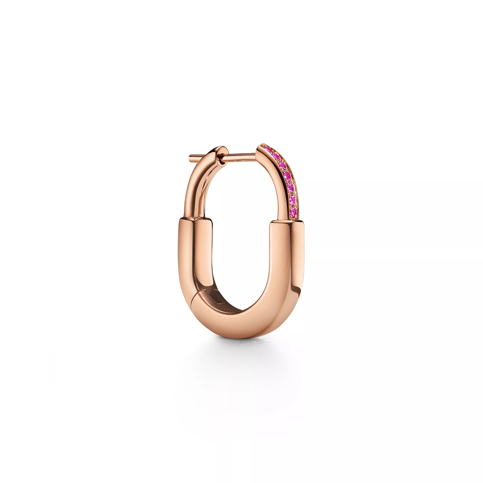 Small Earrings in Rose Gold with Pink Sapphires
