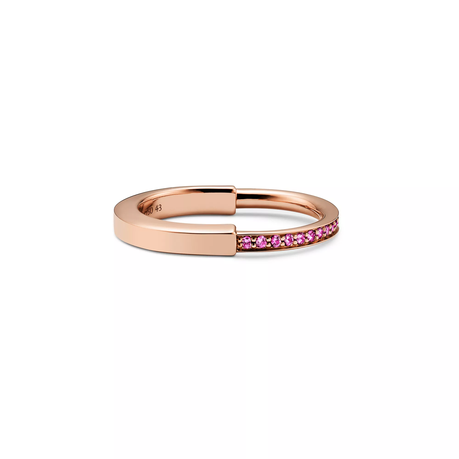 Small Ring in Rose Gold with Pink Sapphires