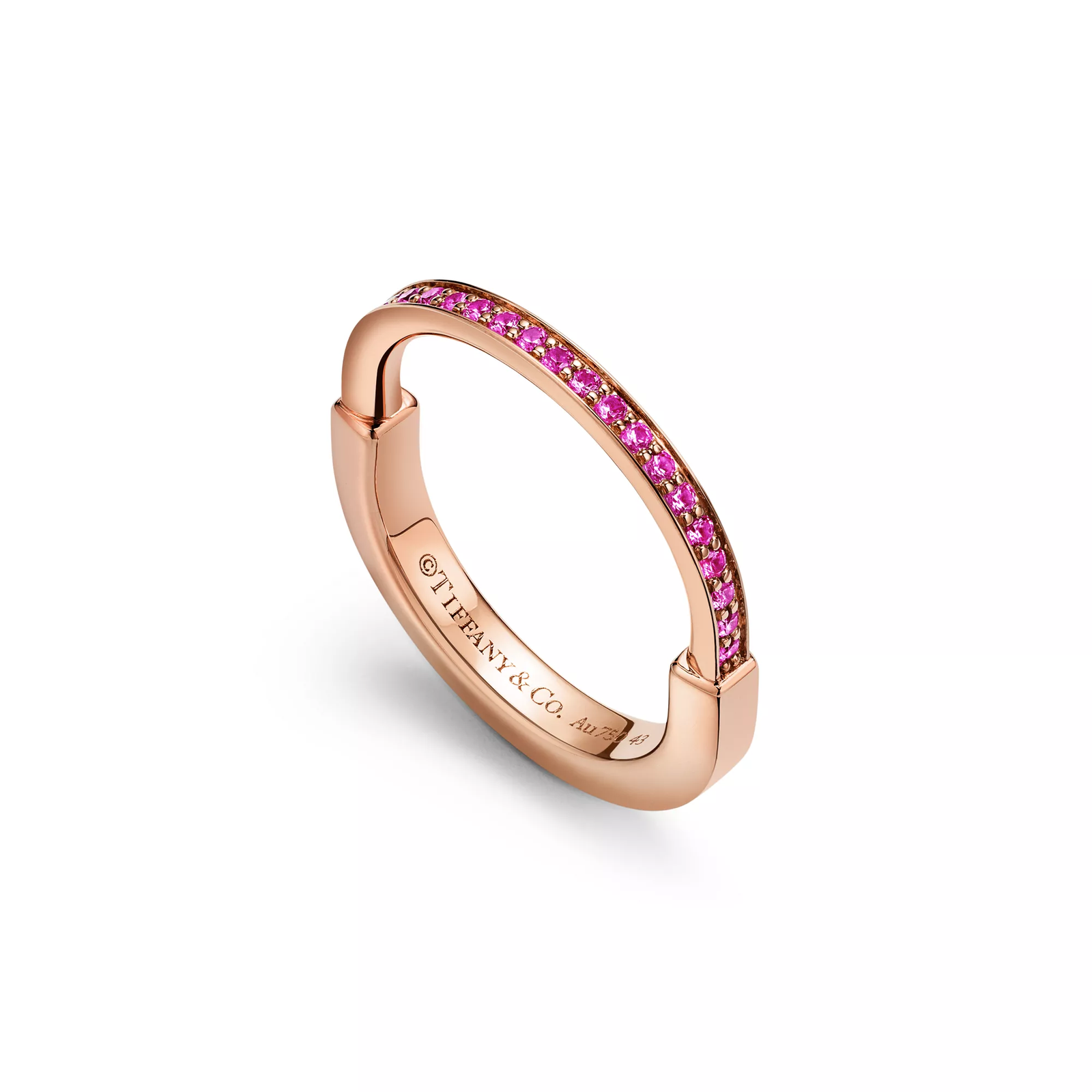 Small Ring in Rose Gold with Pink Sapphires