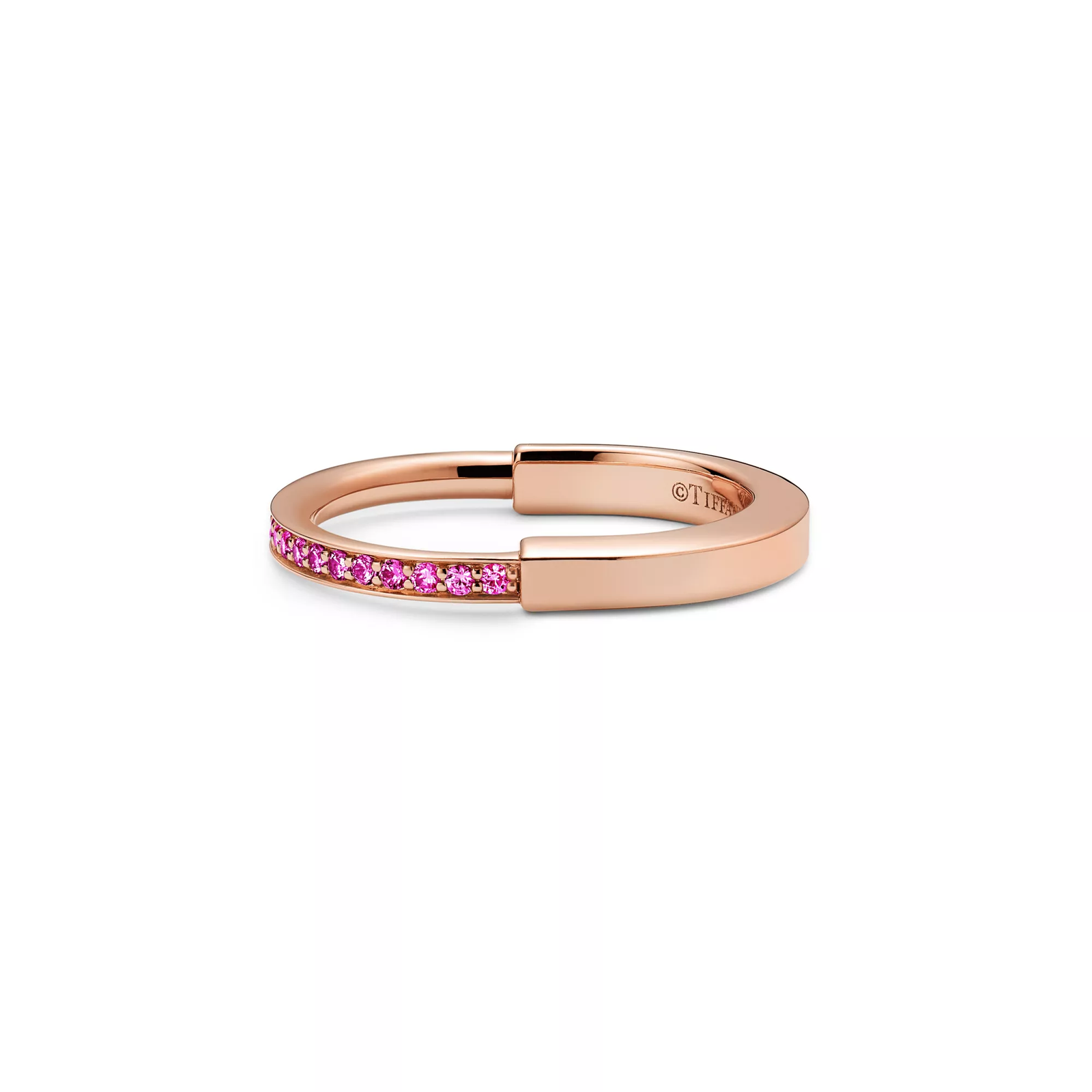 Small Ring in Rose Gold with Pink Sapphires