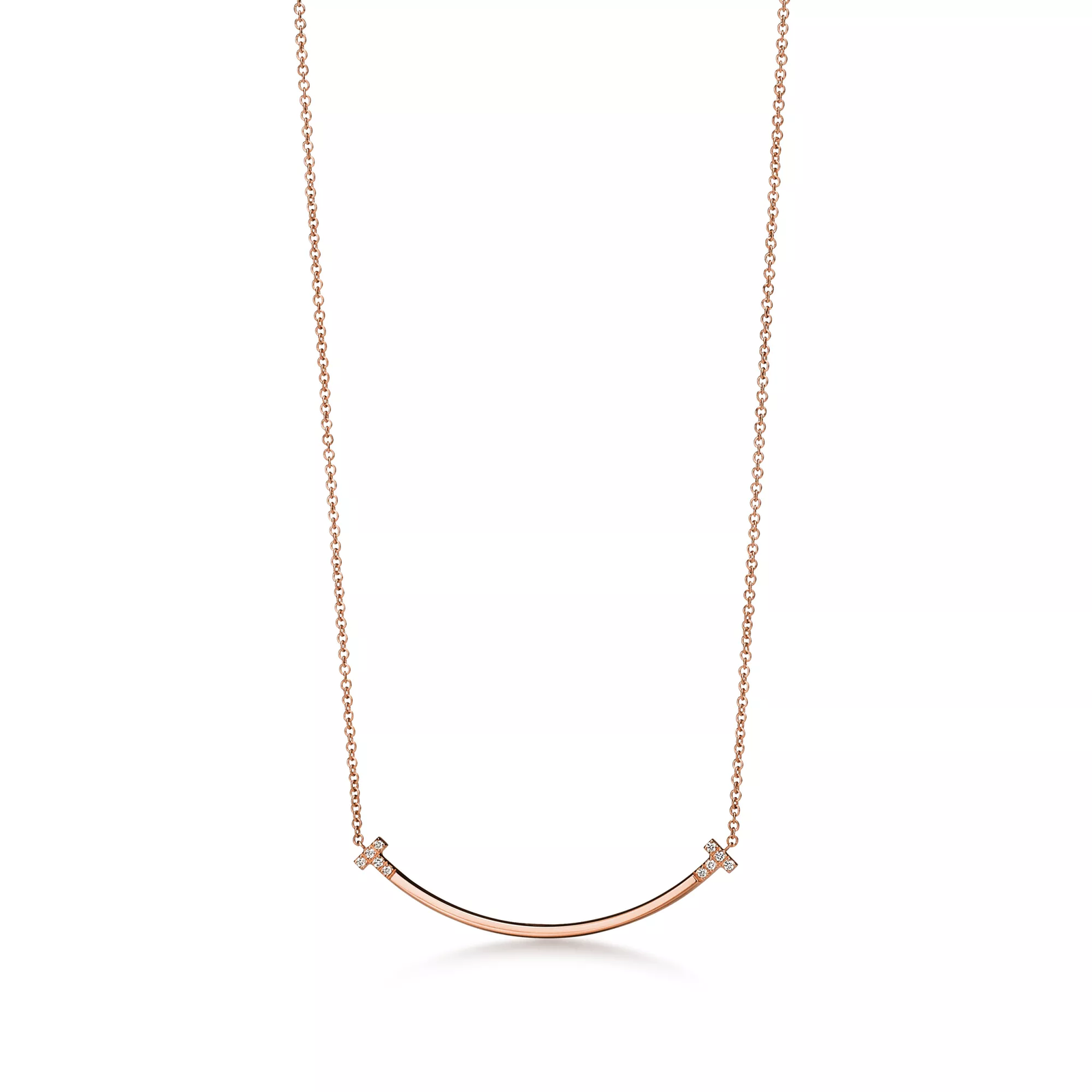 Smile Small Pendant in Rose Gold with Diamonds