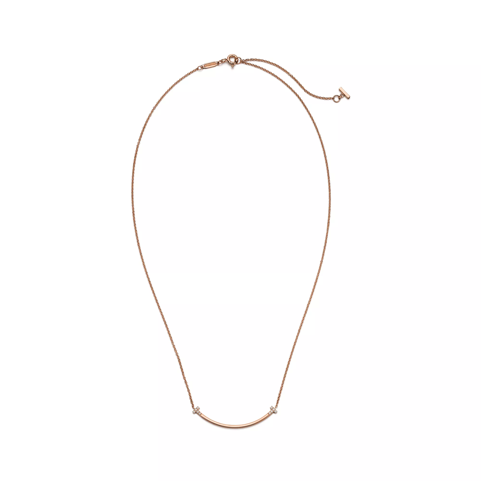 Smile Small Pendant in Rose Gold with Diamonds