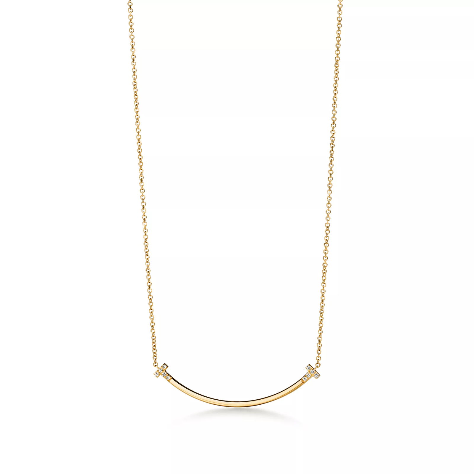 Smile Small Pendant in Yellow Gold with Diamonds