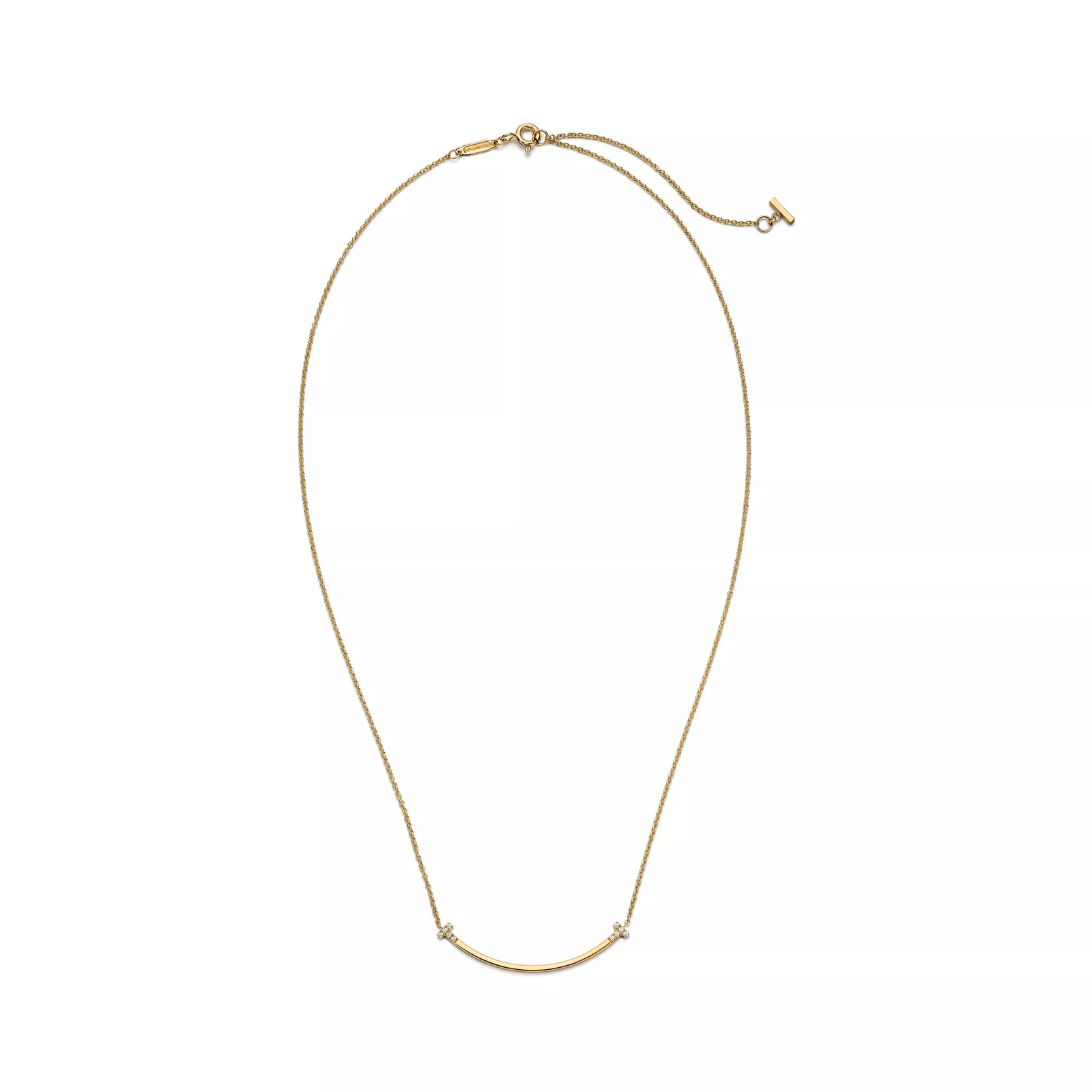 Smile Small Pendant in Yellow Gold with Diamonds