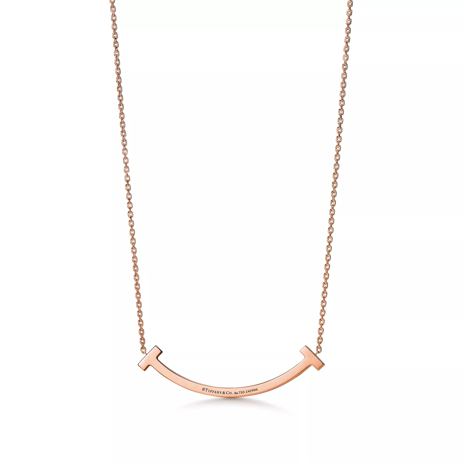 Smile Medium Pendant in Rose Gold with Diamonds