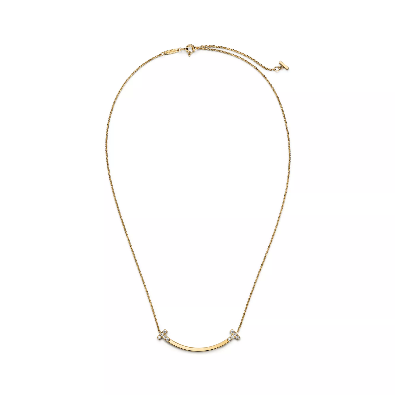 Smile Medium Pendant in Yellow Gold with Diamonds