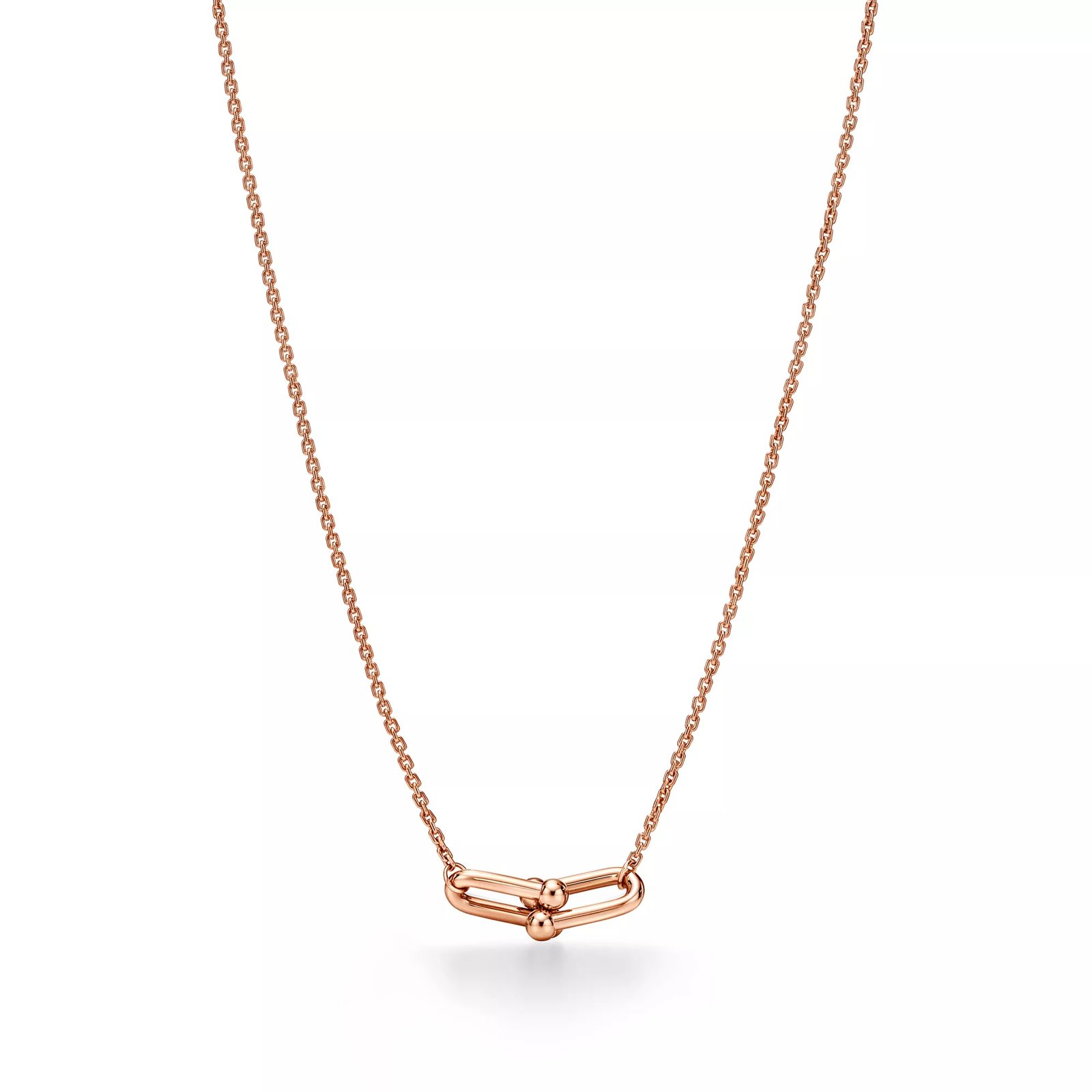 Small Double Link Pendant in Rose Gold