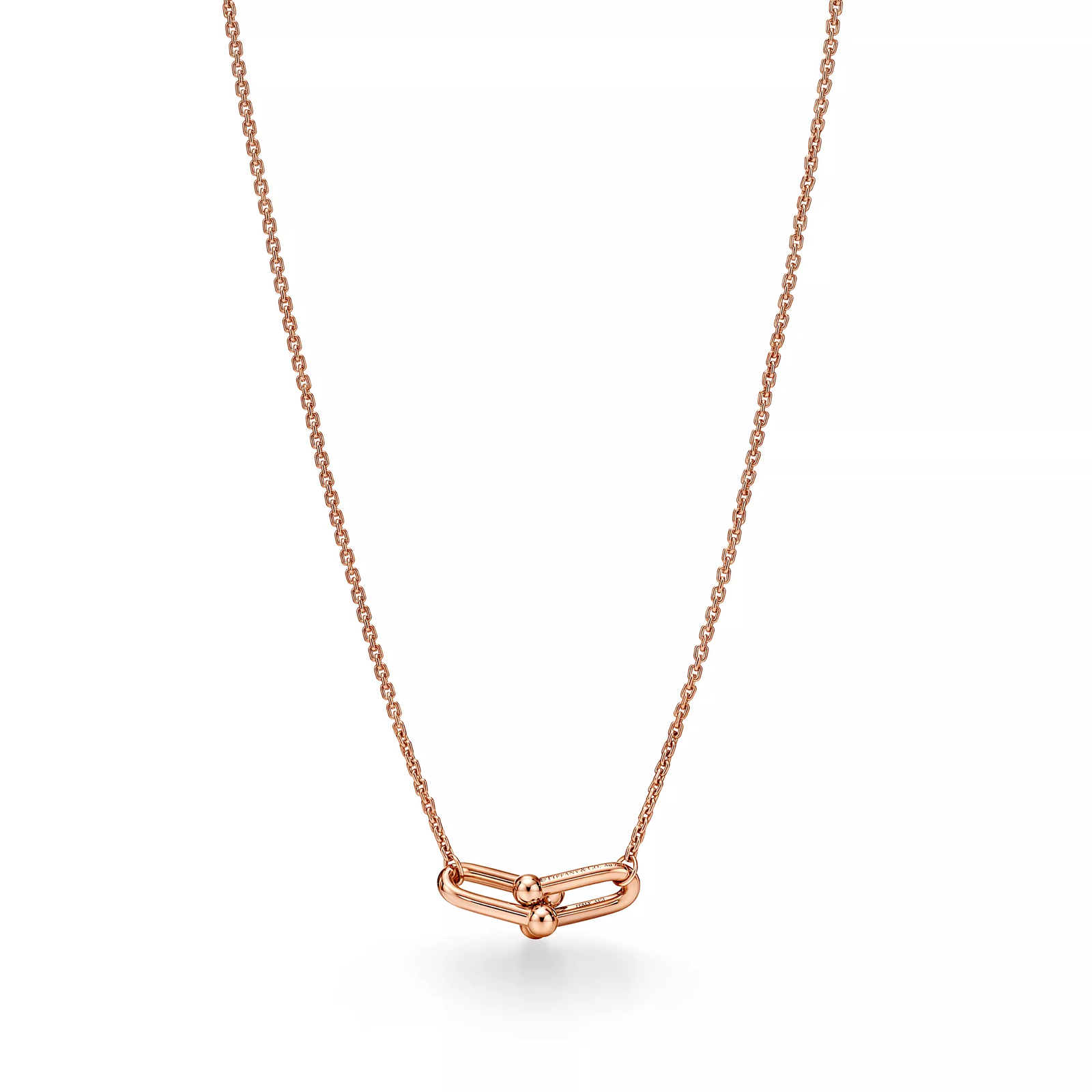 Small Double Link Pendant in Rose Gold