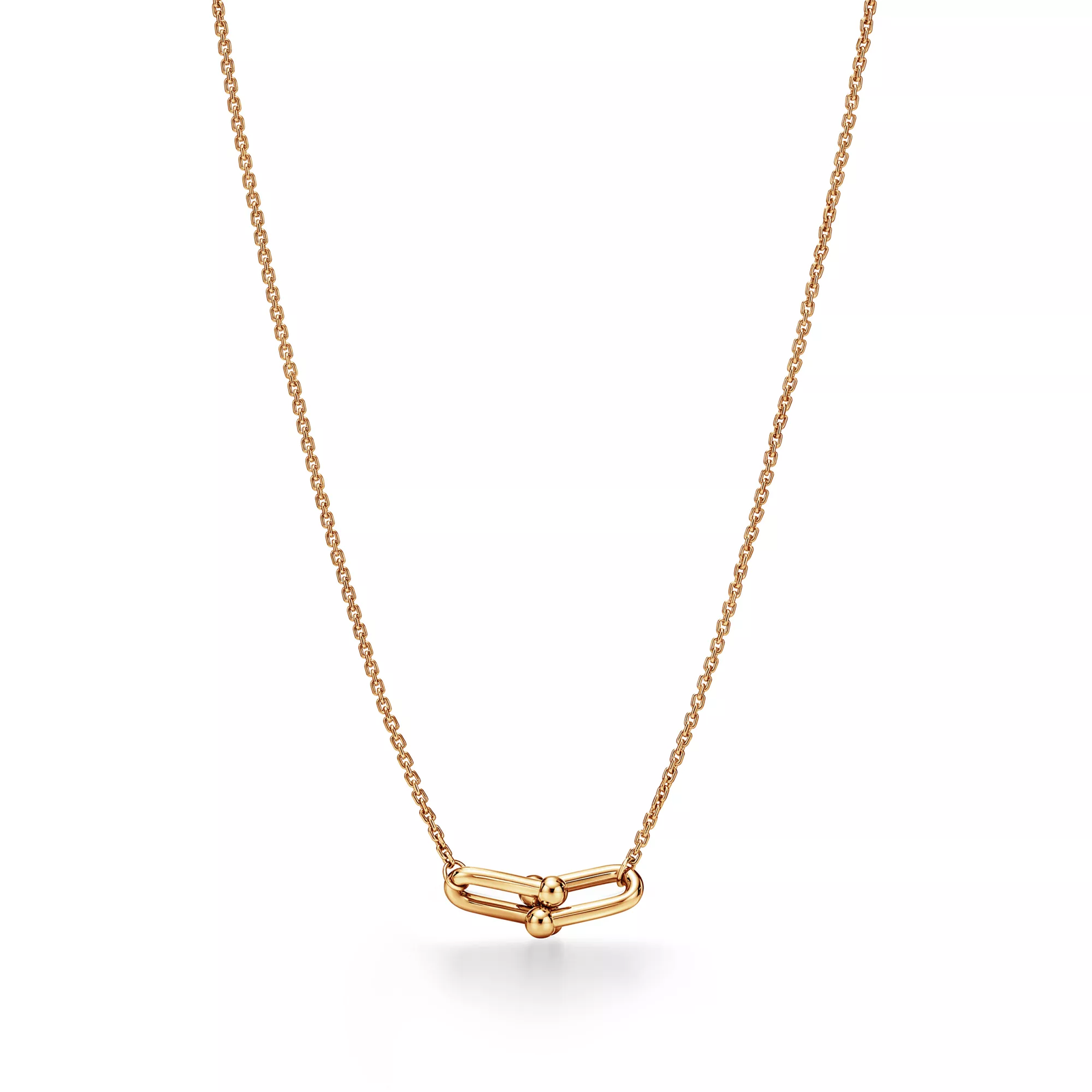 Small Double Link Pendant in Yellow Gold