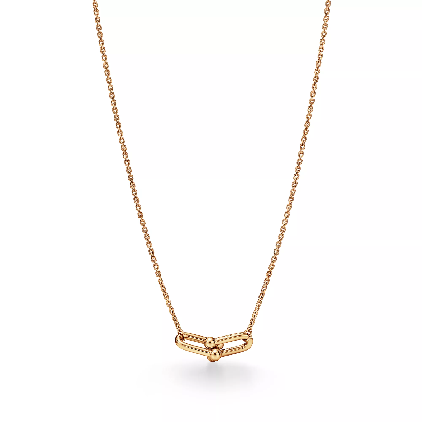 Small Double Link Pendant in Yellow Gold