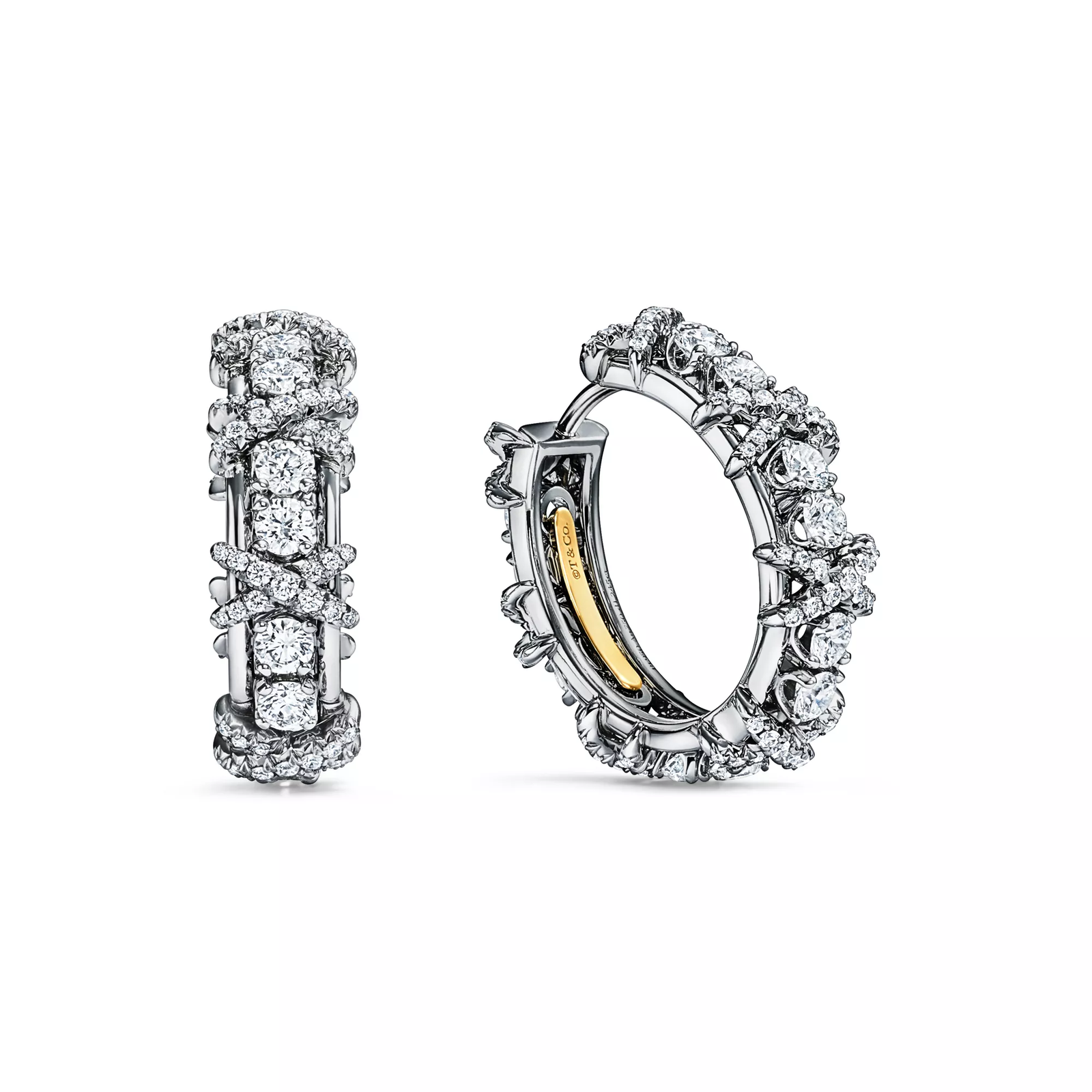 Earrings in Platinum with Diamonds