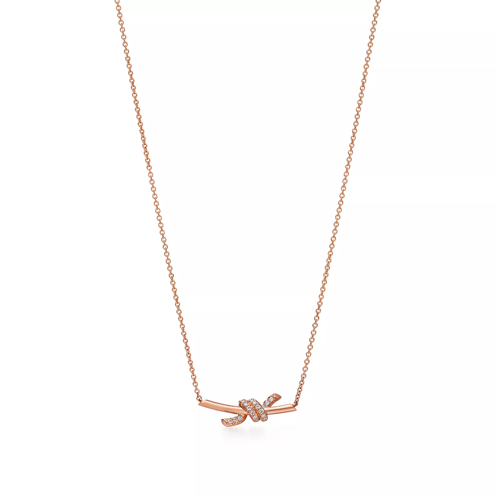 Small Pendant in Rose Gold with Diamonds